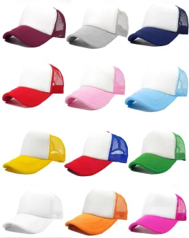 12 Pack Sublimation Hats for Men Blank Trucker Hats Bulk Snapback Mesh Women Baseball Caps DIY Custom 18 Colors