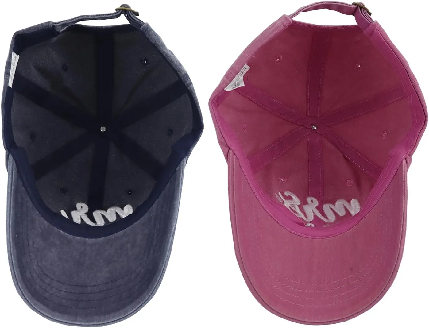 2 PCS Mr and Mrs Est 2025 Hats for Men Women, 3D Embroidered Adjustable Cotton Couples Baseball Cap