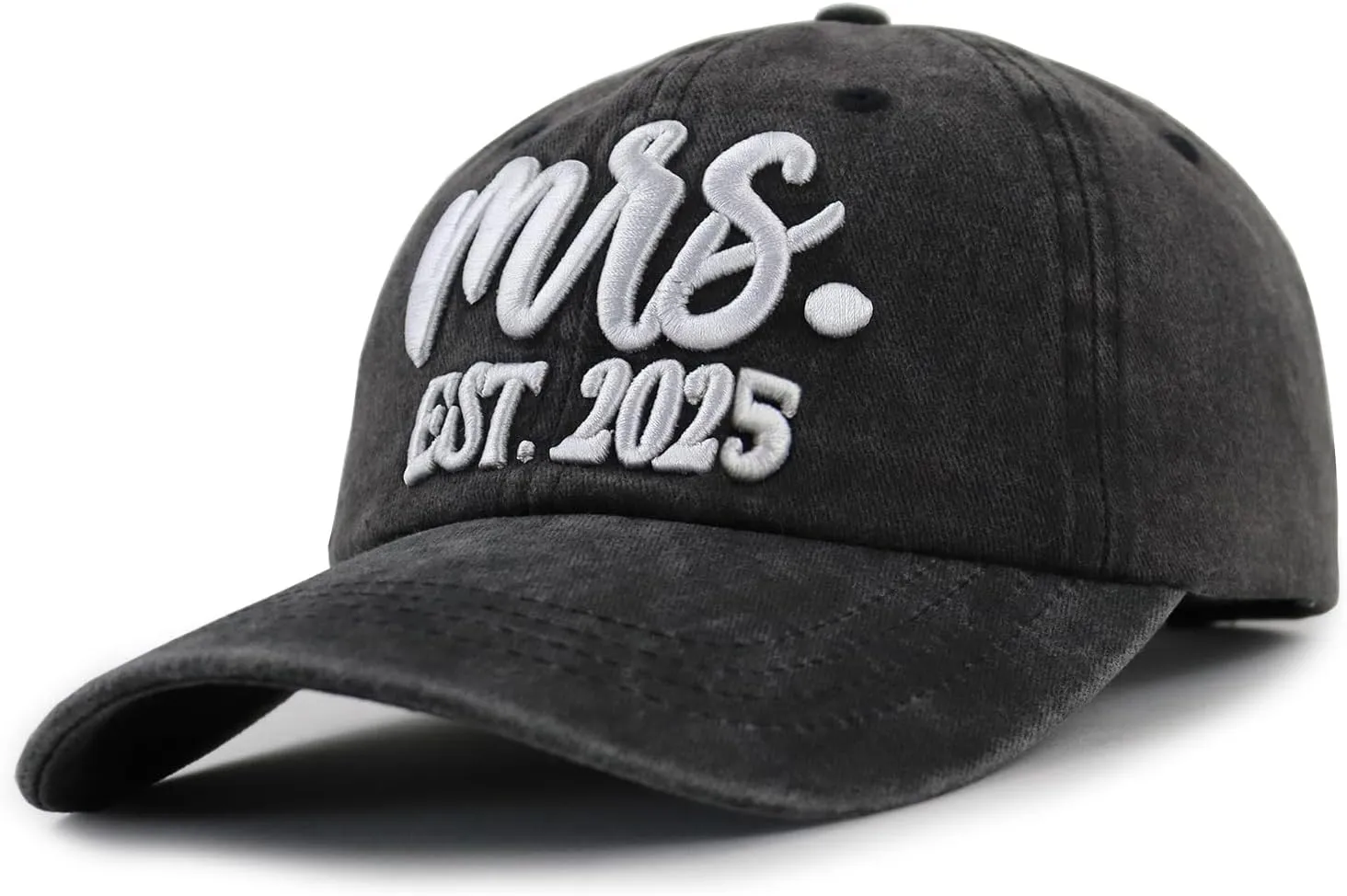 2 PCS Mr and Mrs Est 2025 Hats for Men Women, 3D Embroidered Adjustable Cotton Couples Baseball Cap