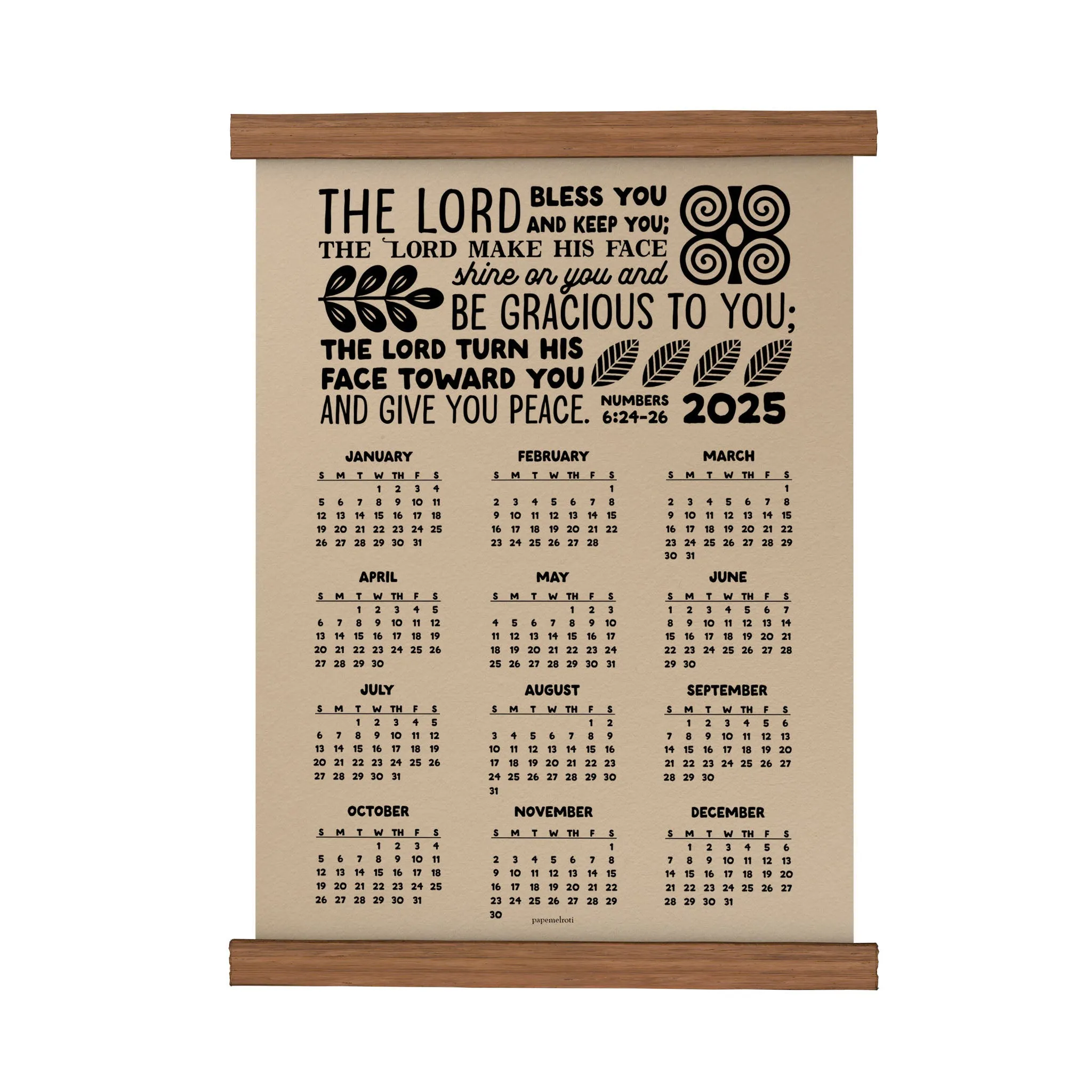 2025 Papemelroti Scroll Calendar