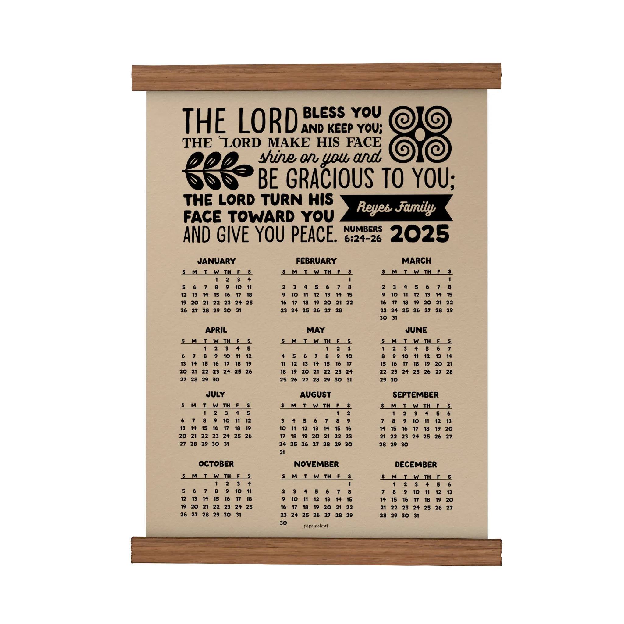 2025 Papemelroti Scroll Calendar