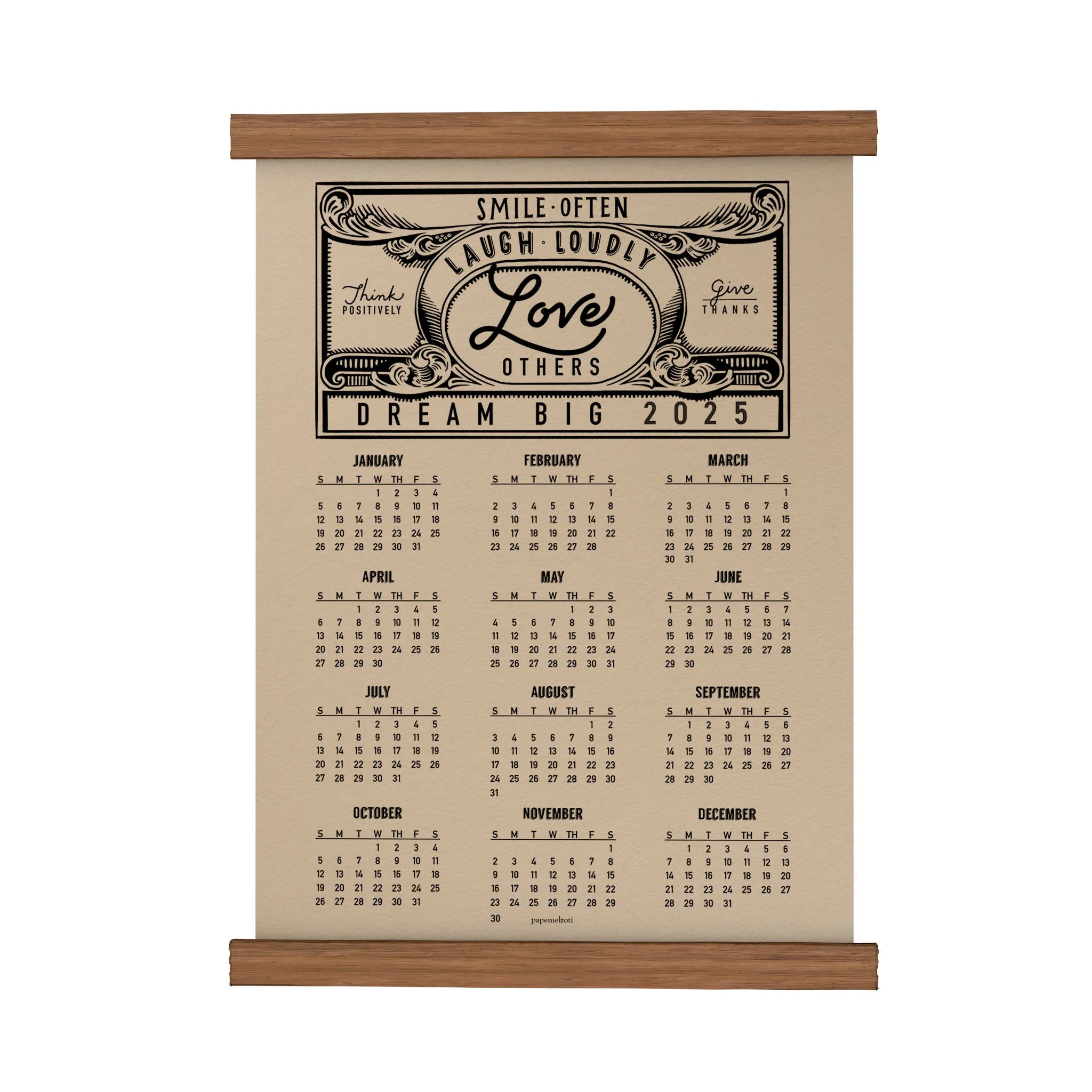 2025 Papemelroti Scroll Calendar