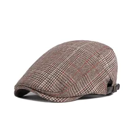 Adjustable Newsboy Hats Cotton Tweed Ivy Flat Cap Irish Cabbie Gatsby Golf YZ30108