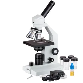 AmScope M500 Series Monocular LED Student Compound Microscope 40X-1000X Magnification