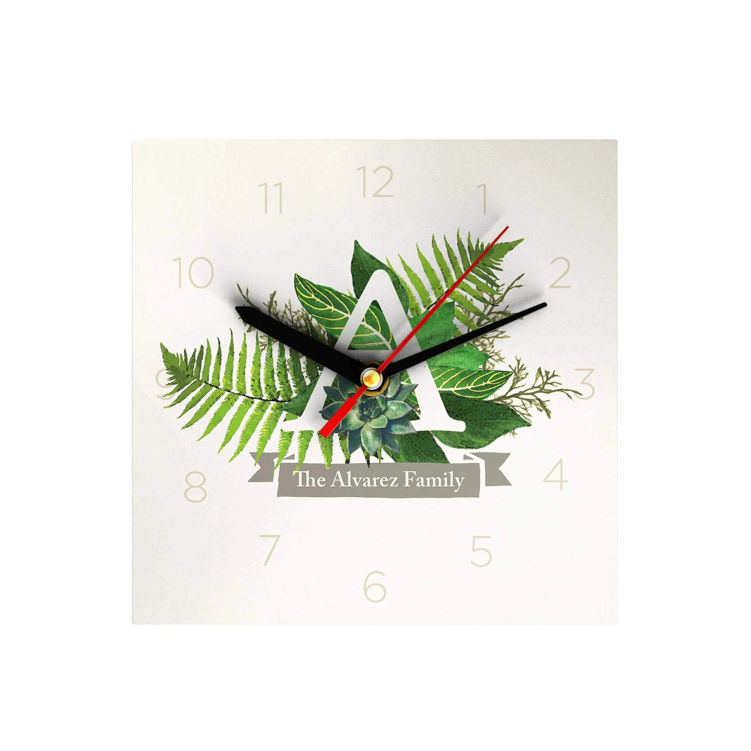 Botanical Monogram Clock