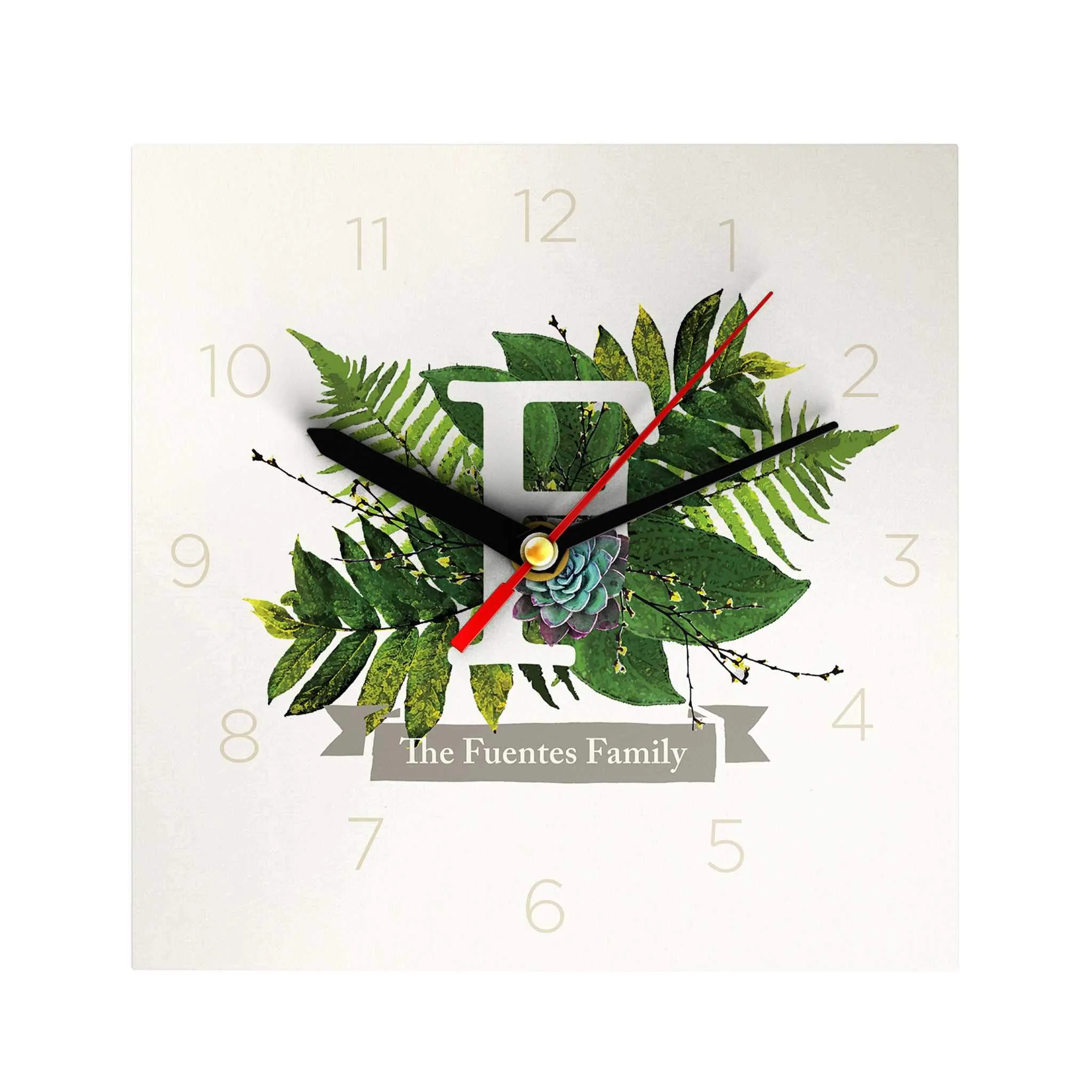 Botanical Monogram Clock