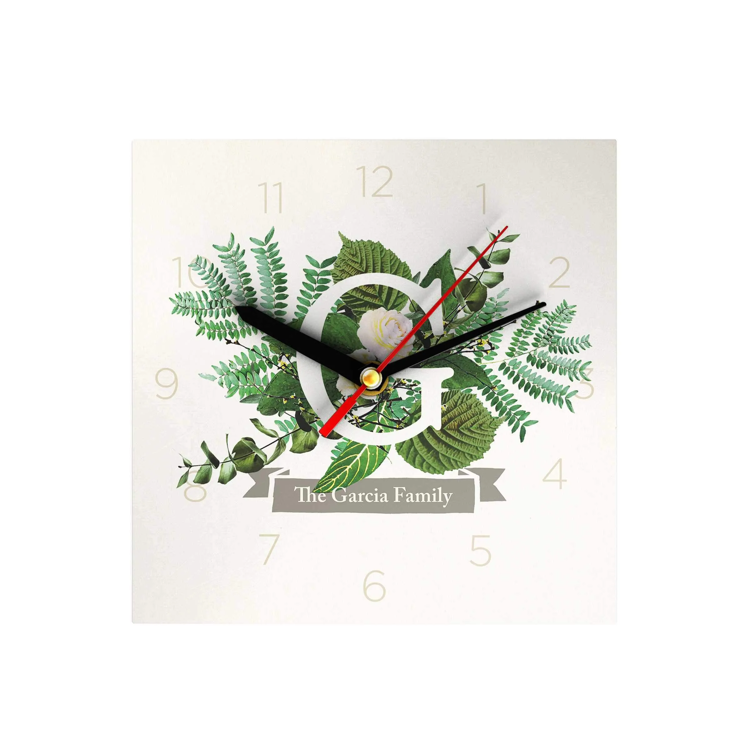 Botanical Monogram Clock