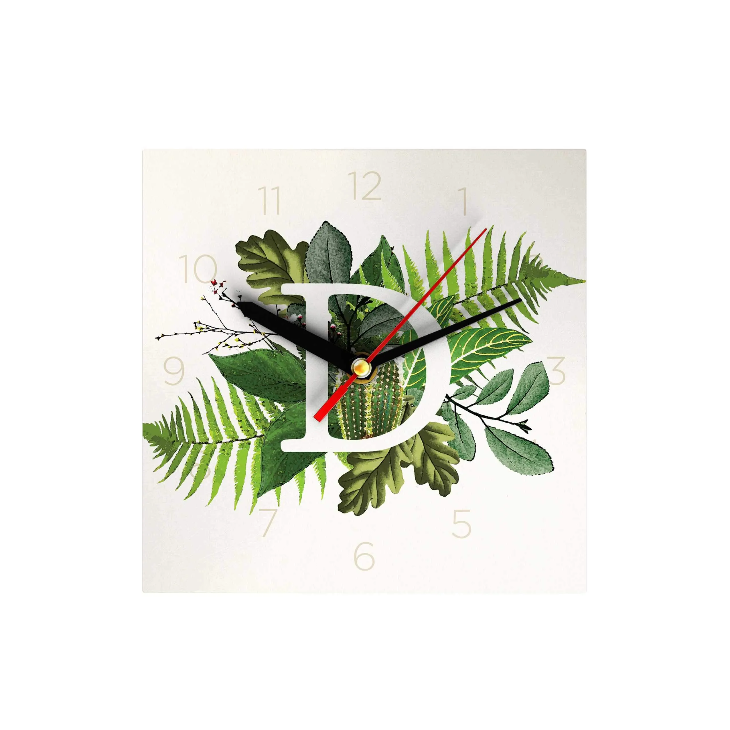 Botanical Monogram Clock