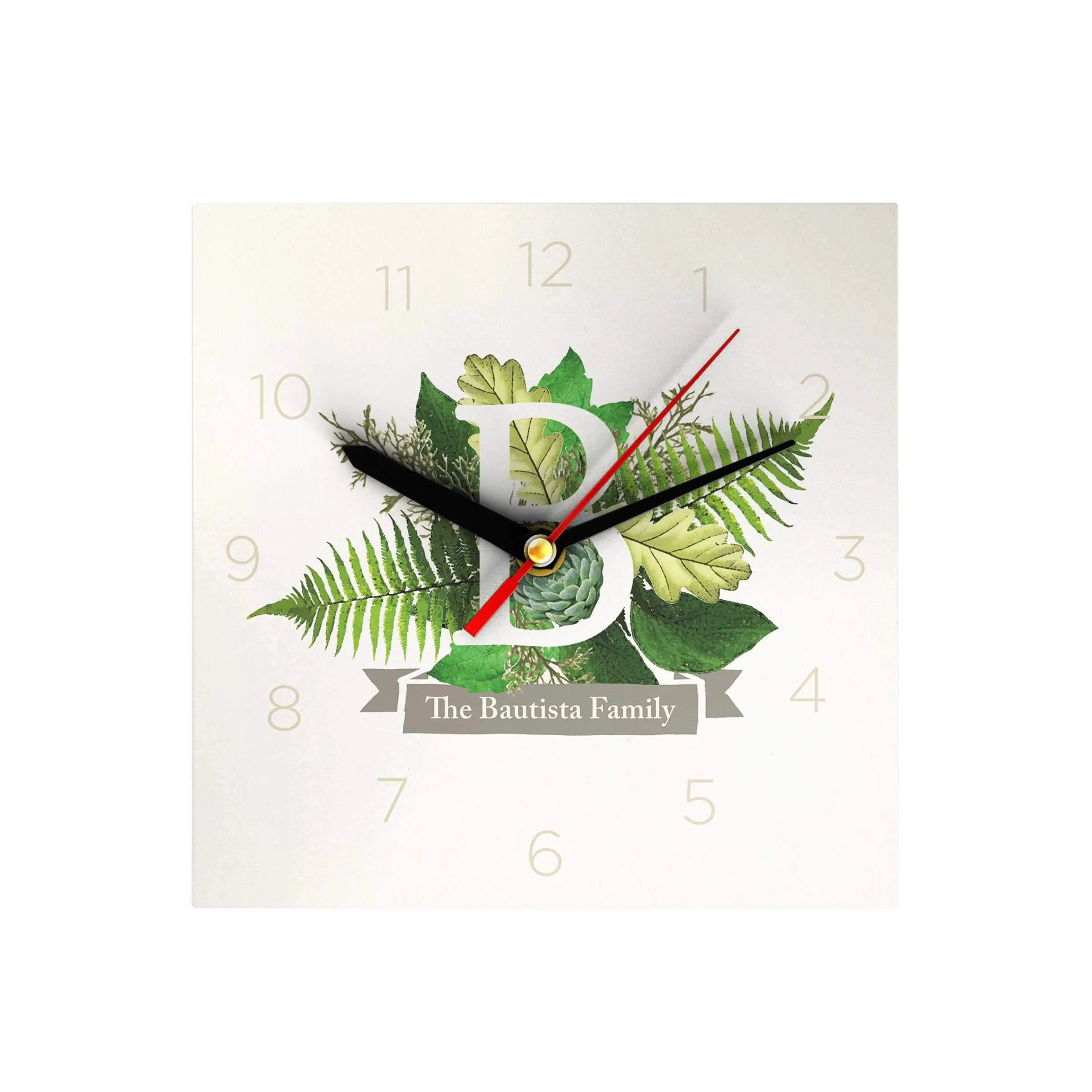 Botanical Monogram Clock