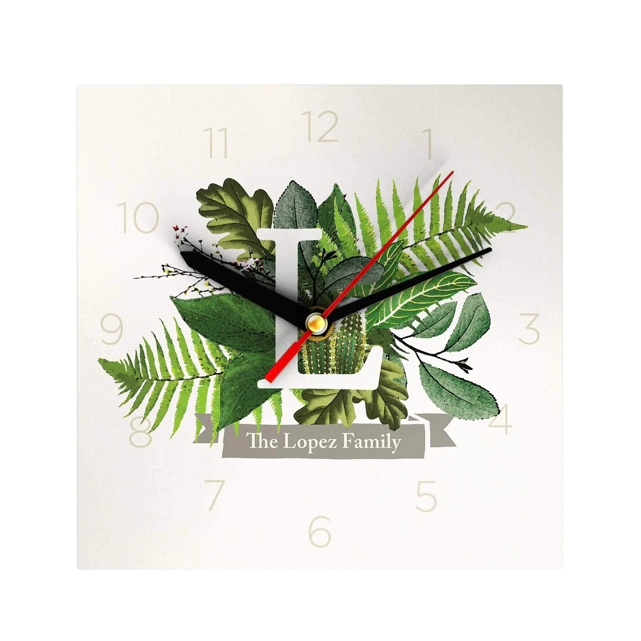 Botanical Monogram Clock
