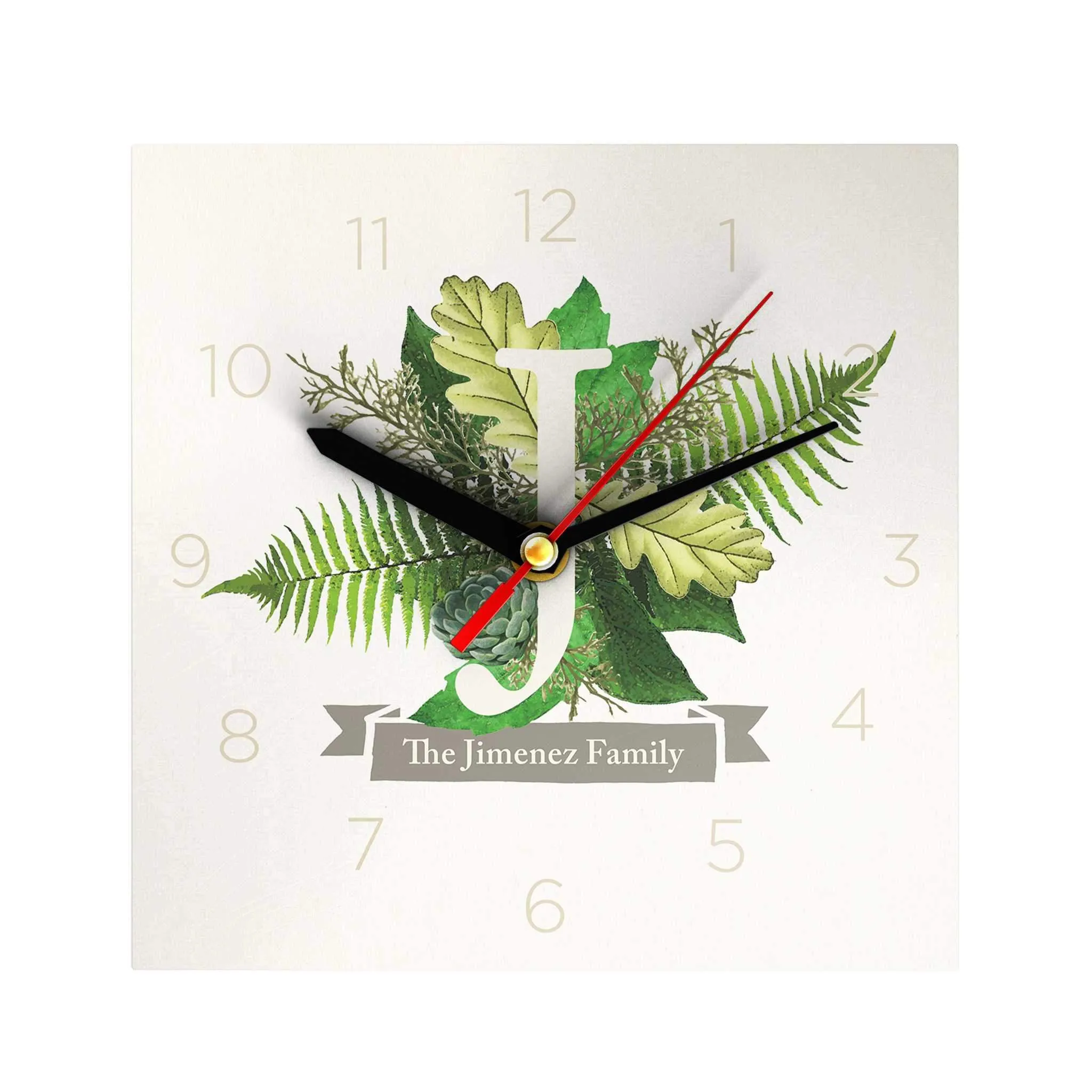 Botanical Monogram Clock