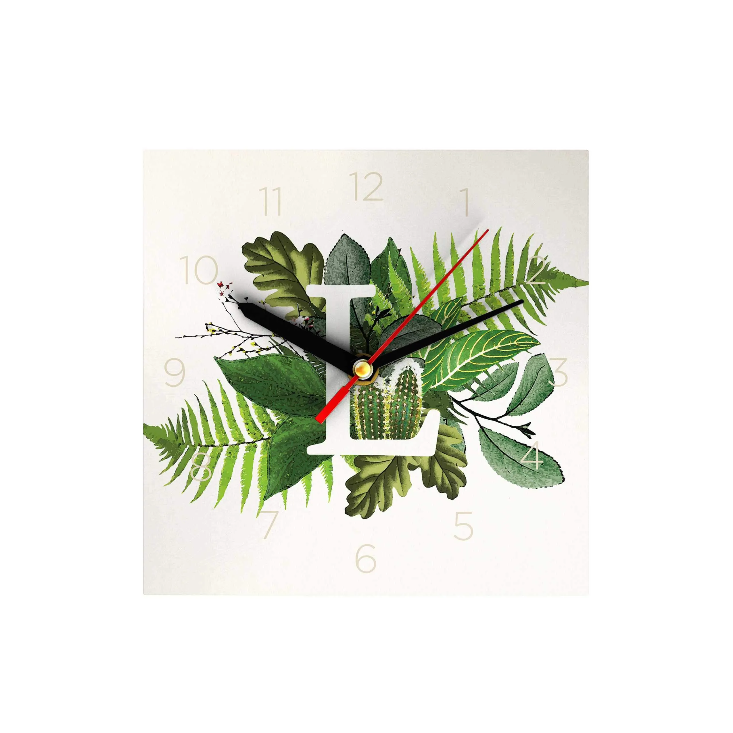Botanical Monogram Clock
