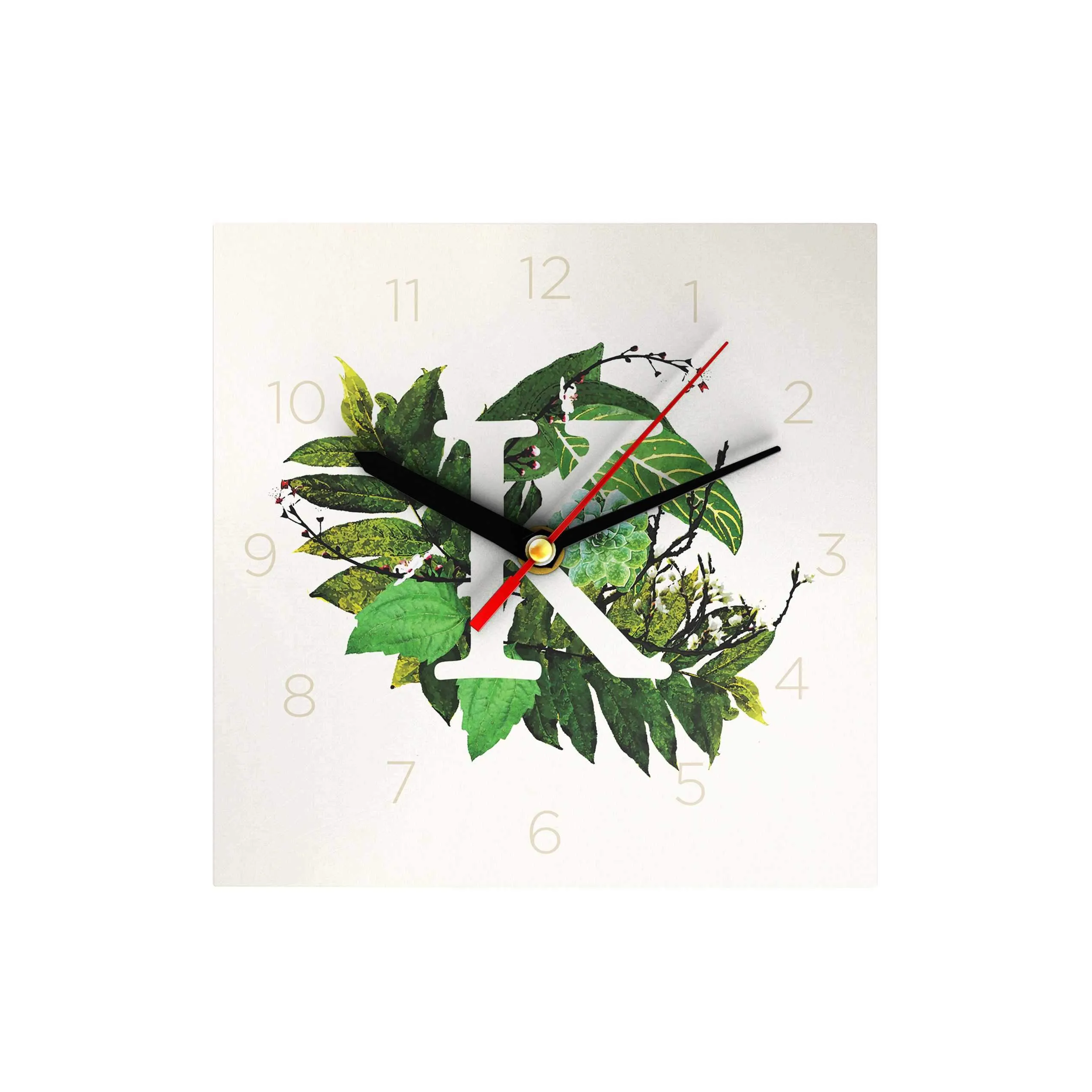 Botanical Monogram Clock