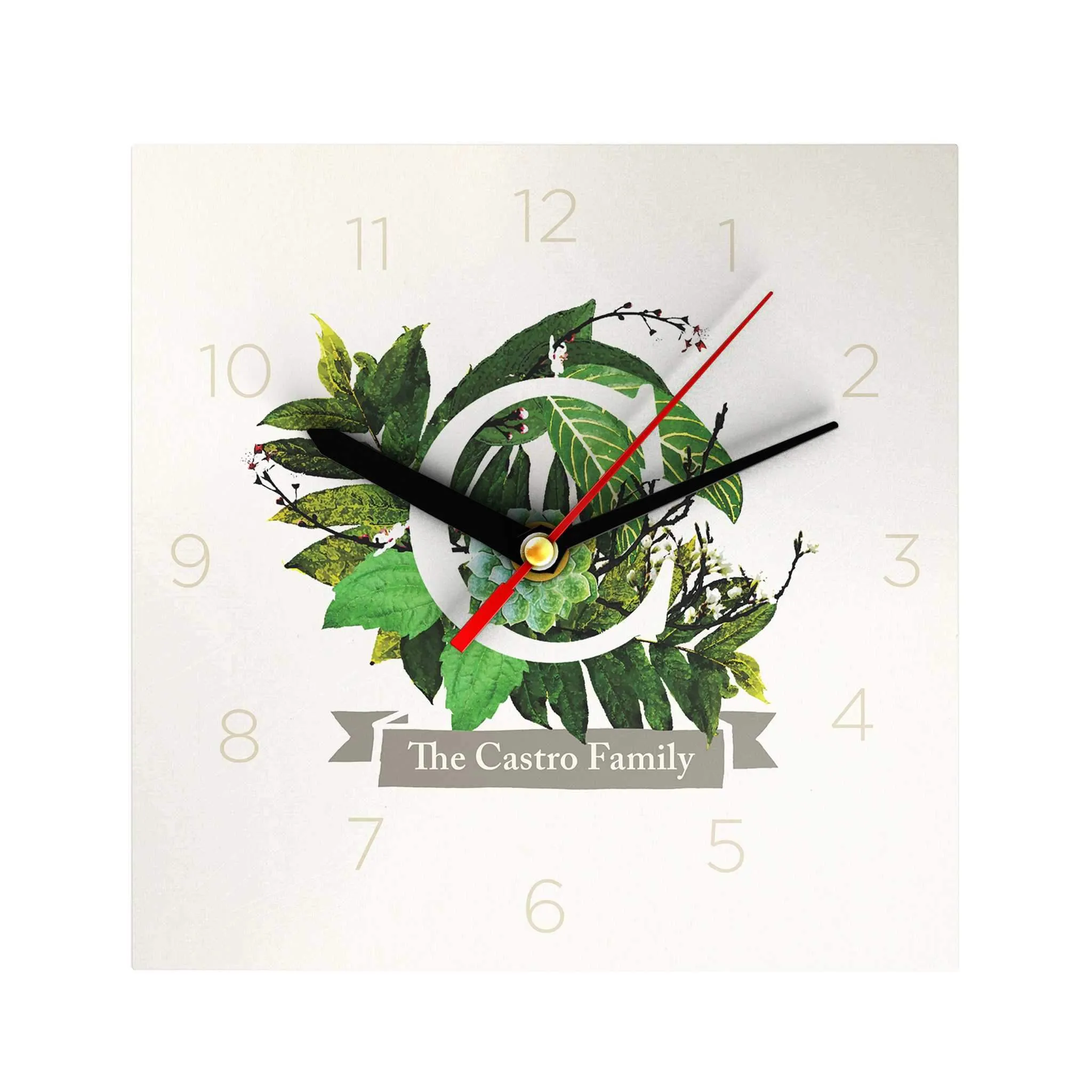 Botanical Monogram Clock