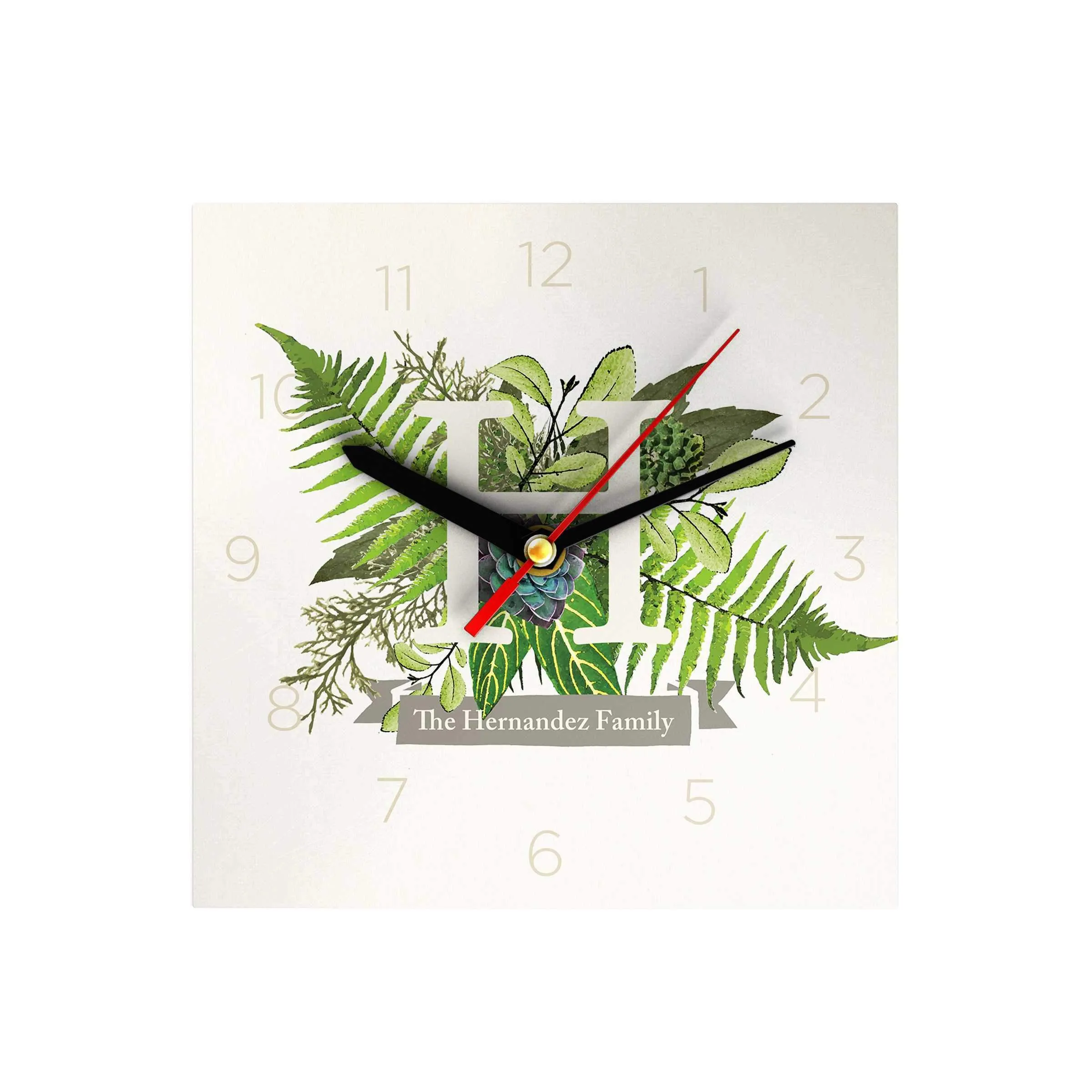 Botanical Monogram Clock