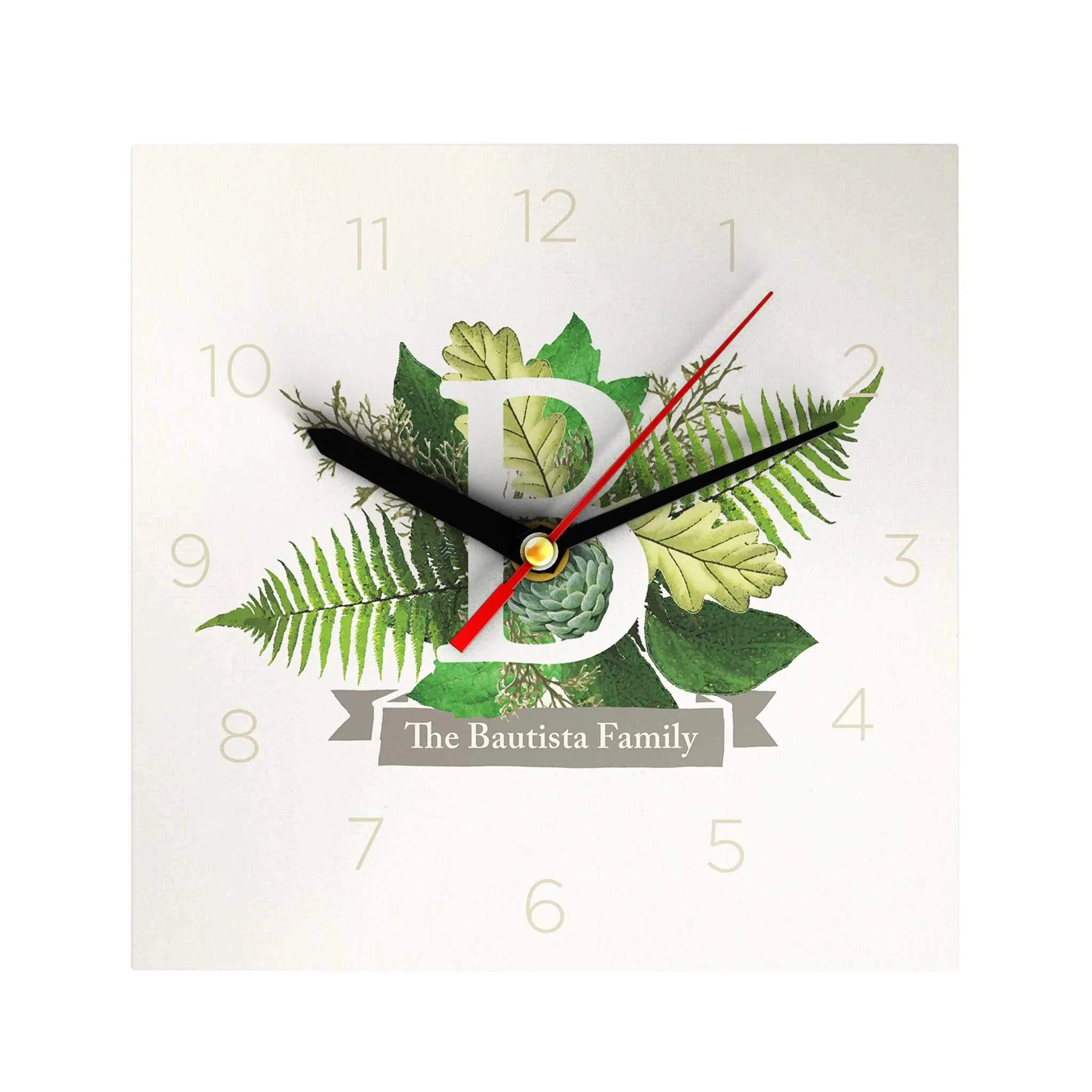 Botanical Monogram Clock