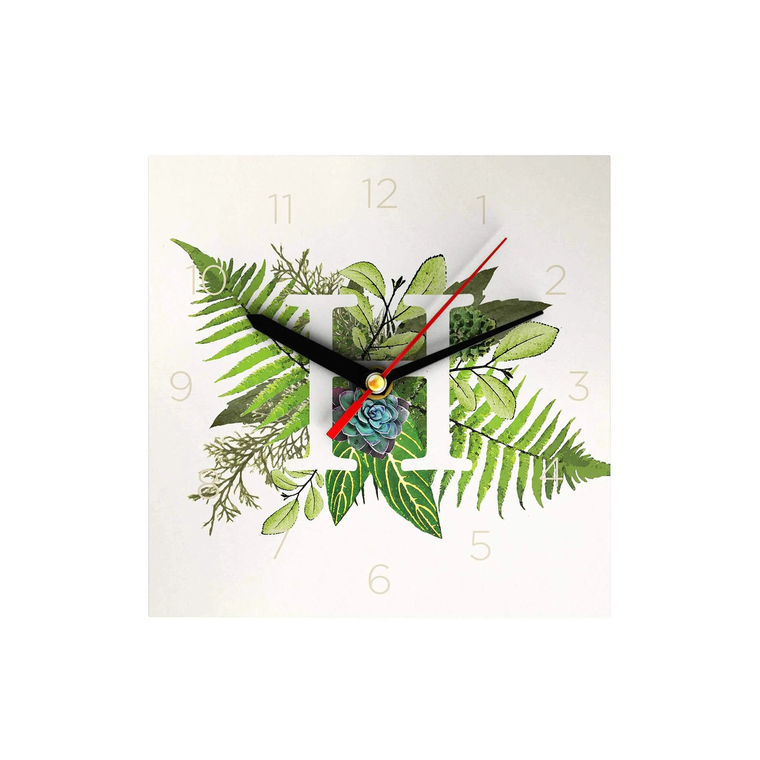 Botanical Monogram Clock