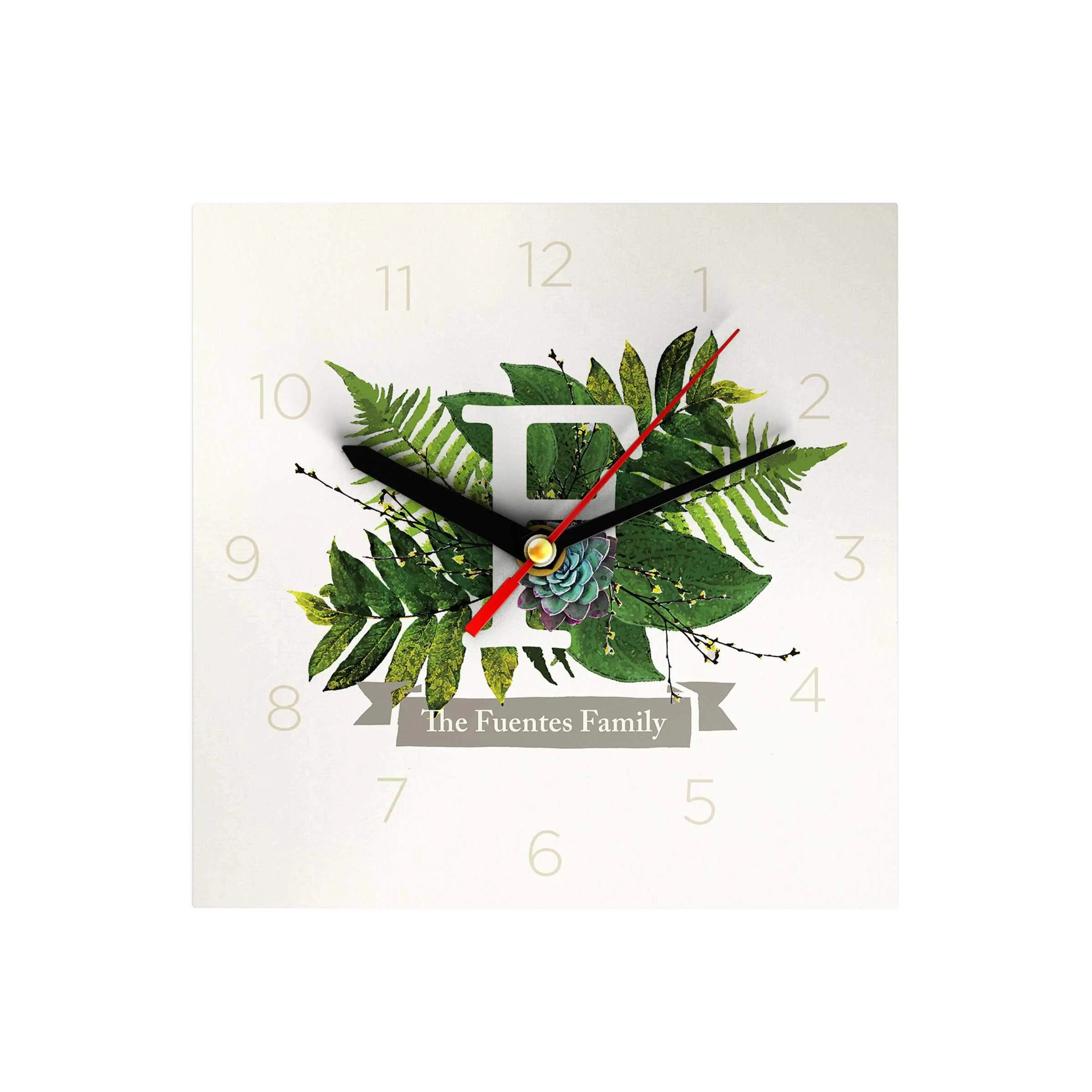 Botanical Monogram Clock