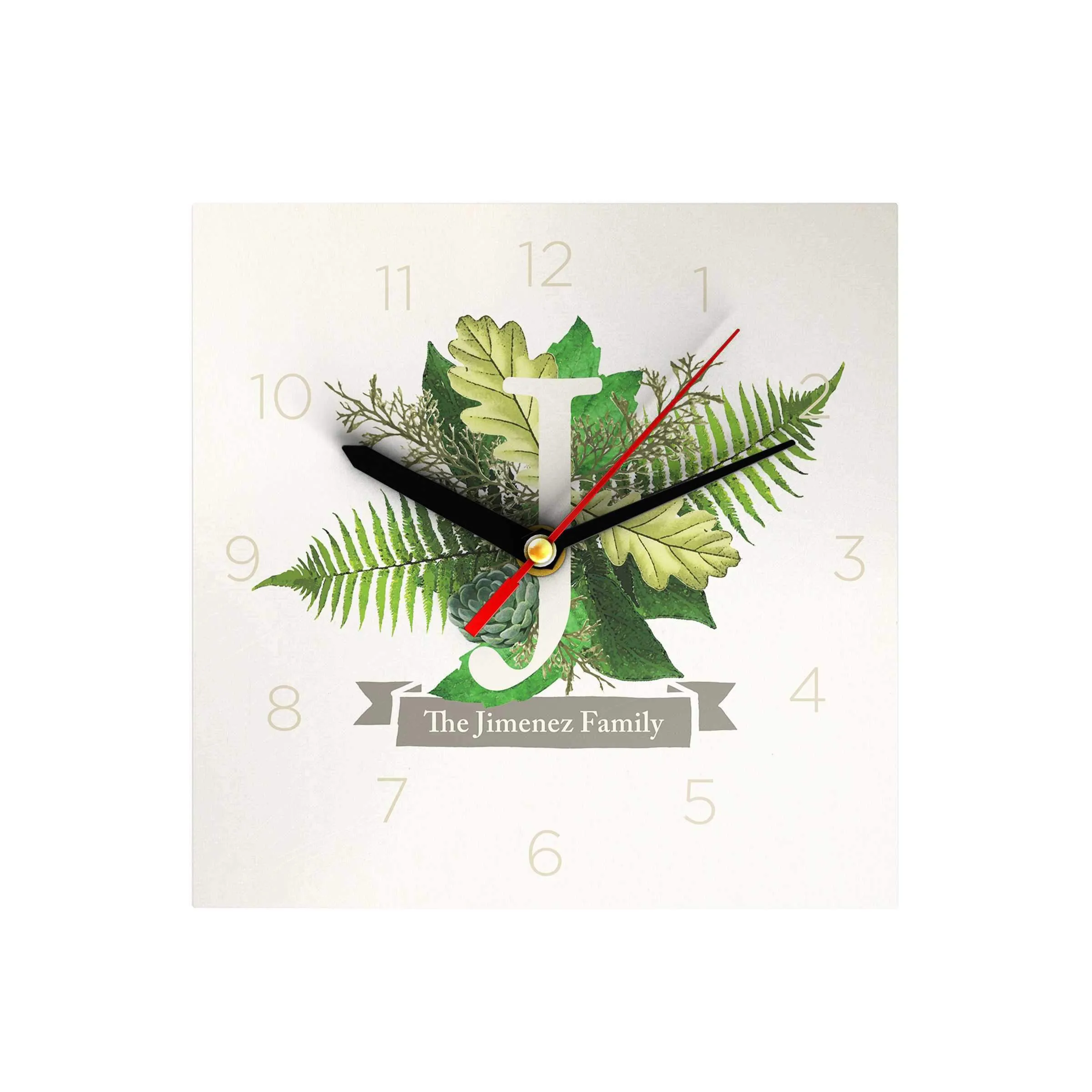 Botanical Monogram Clock