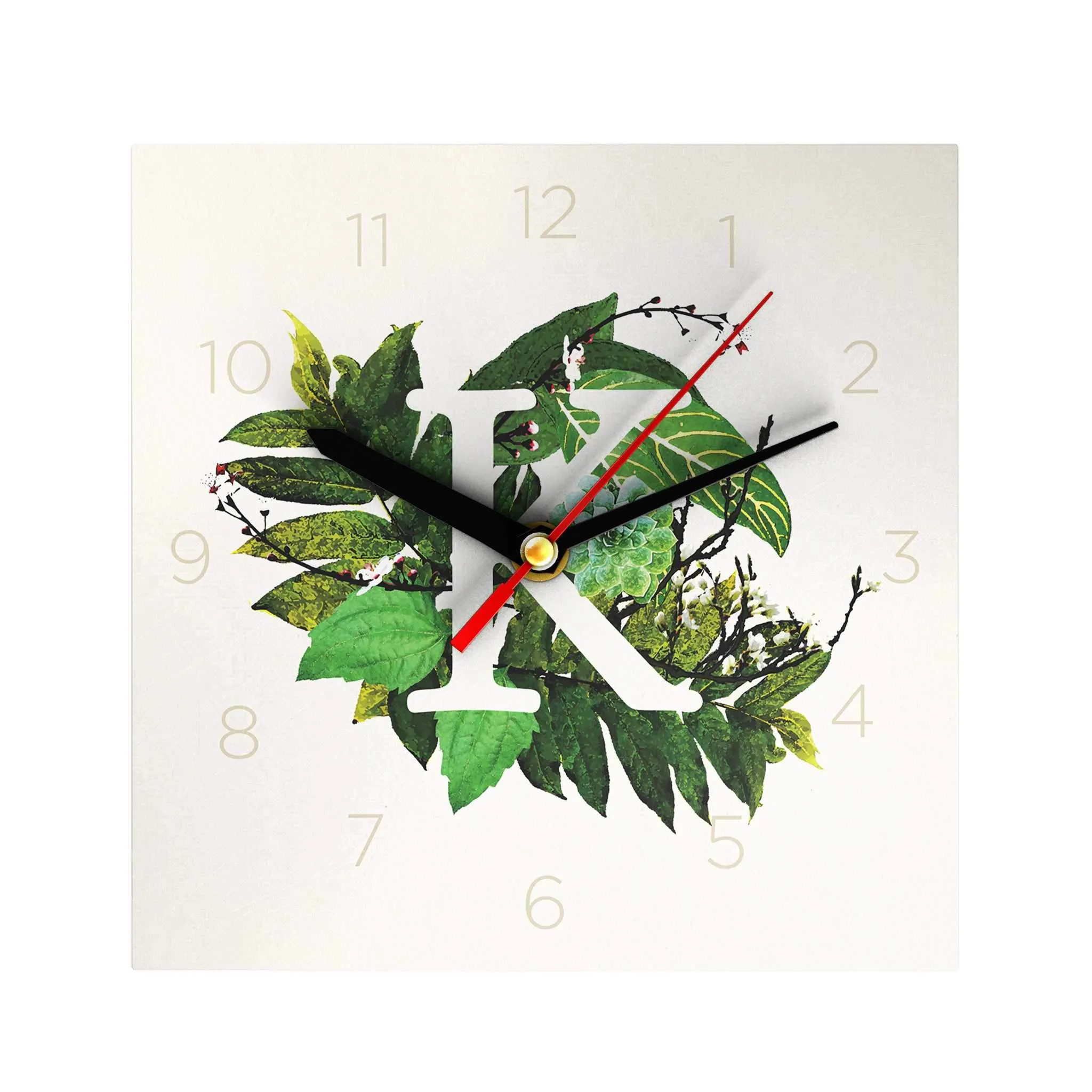Botanical Monogram Clock