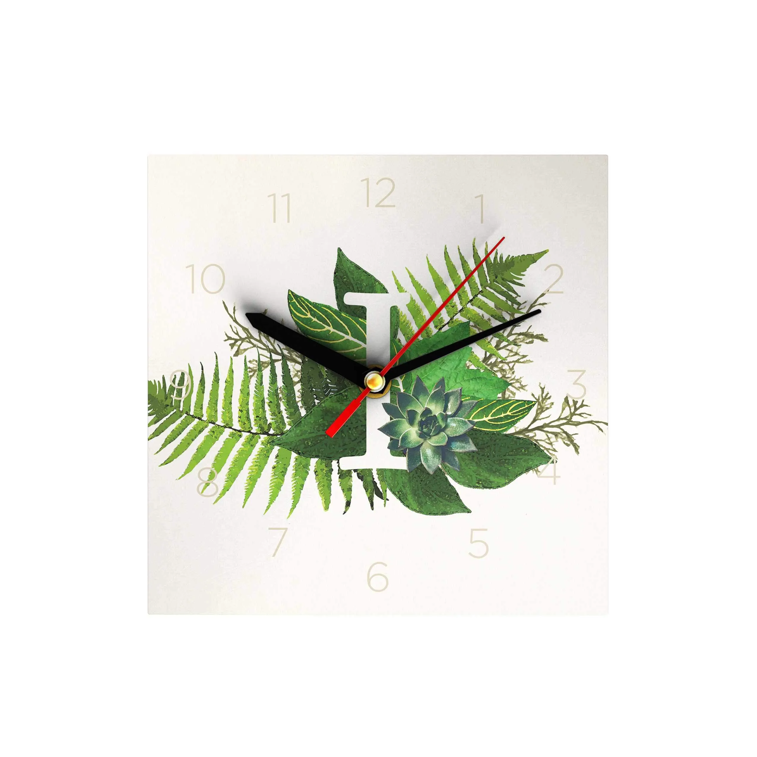 Botanical Monogram Clock