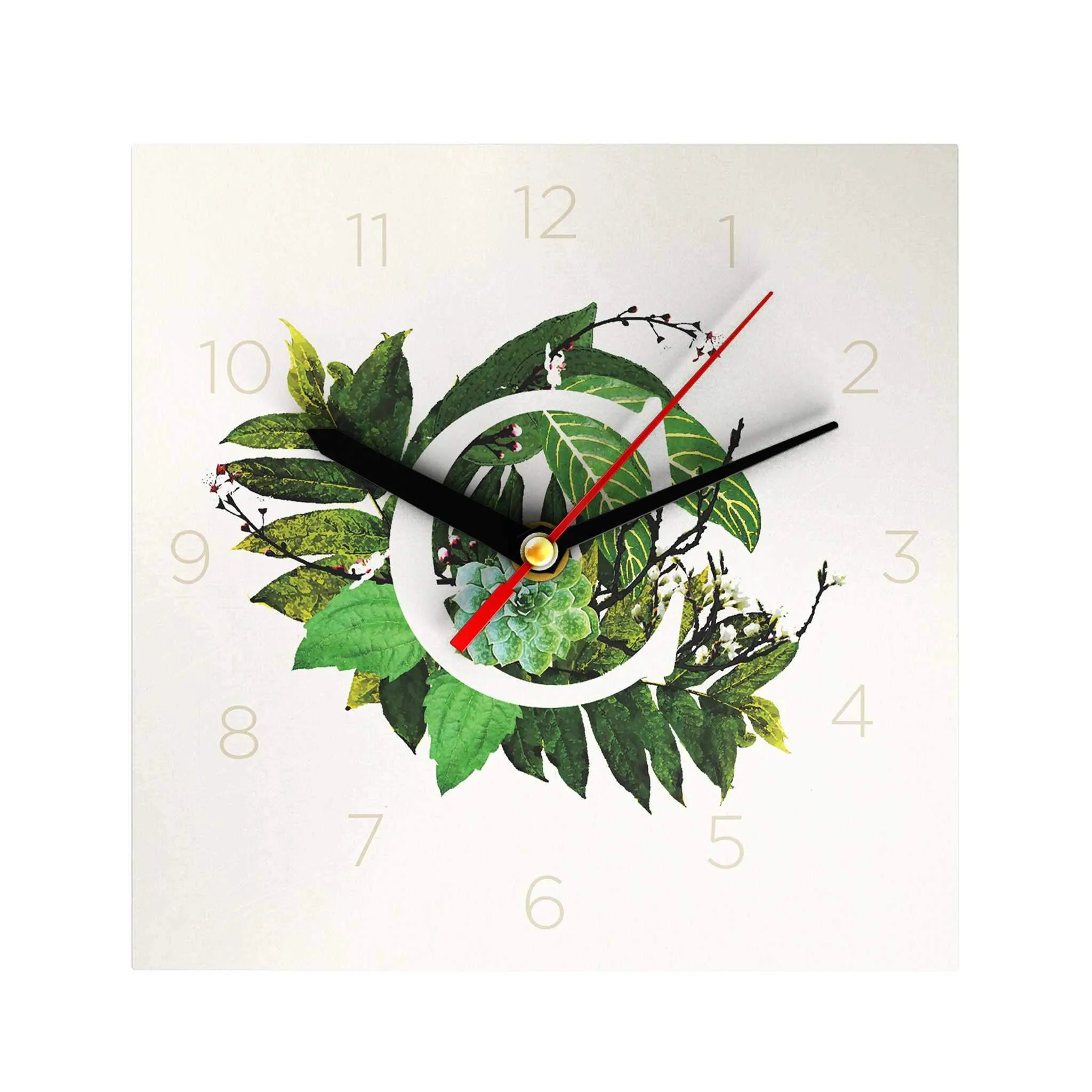 Botanical Monogram Clock