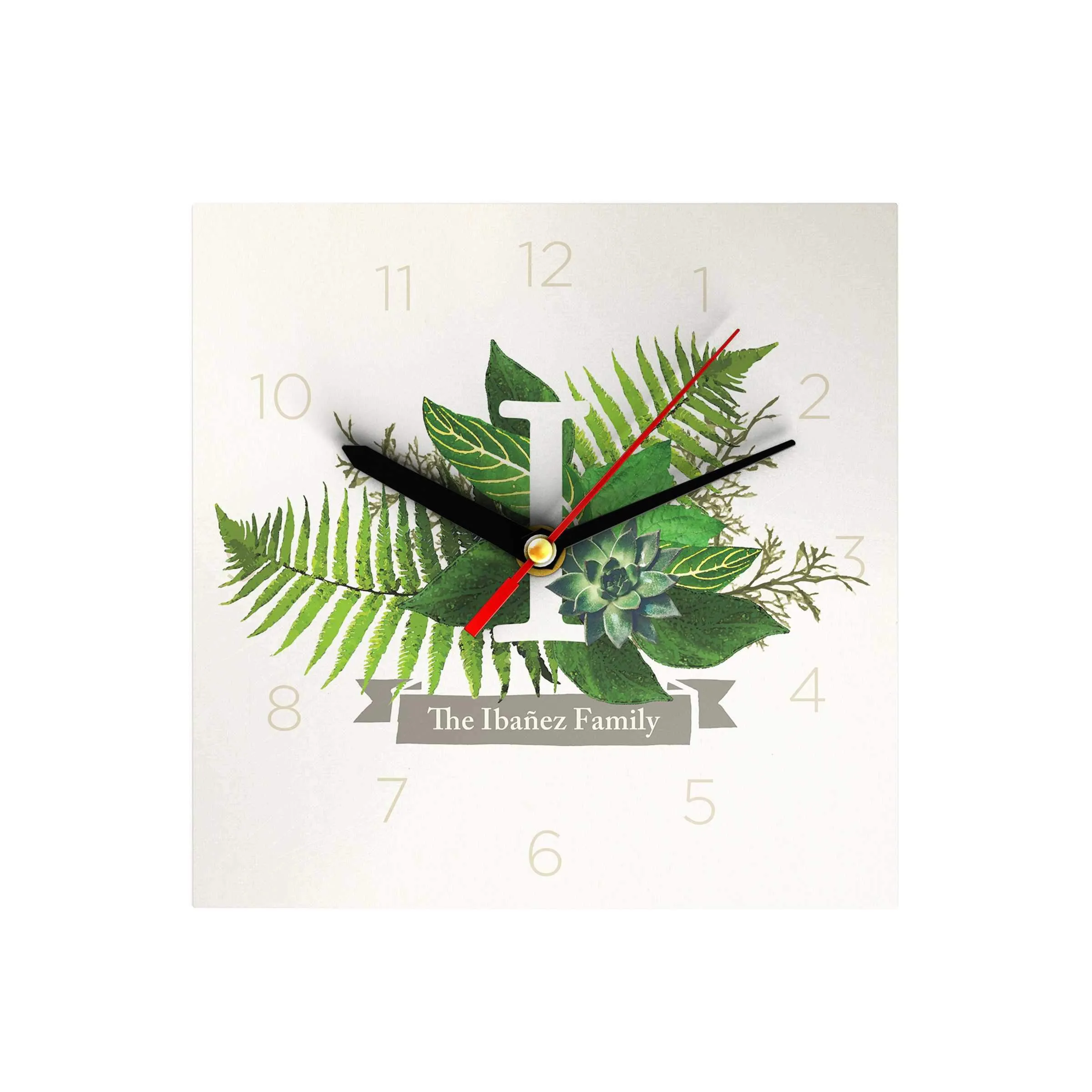 Botanical Monogram Clock