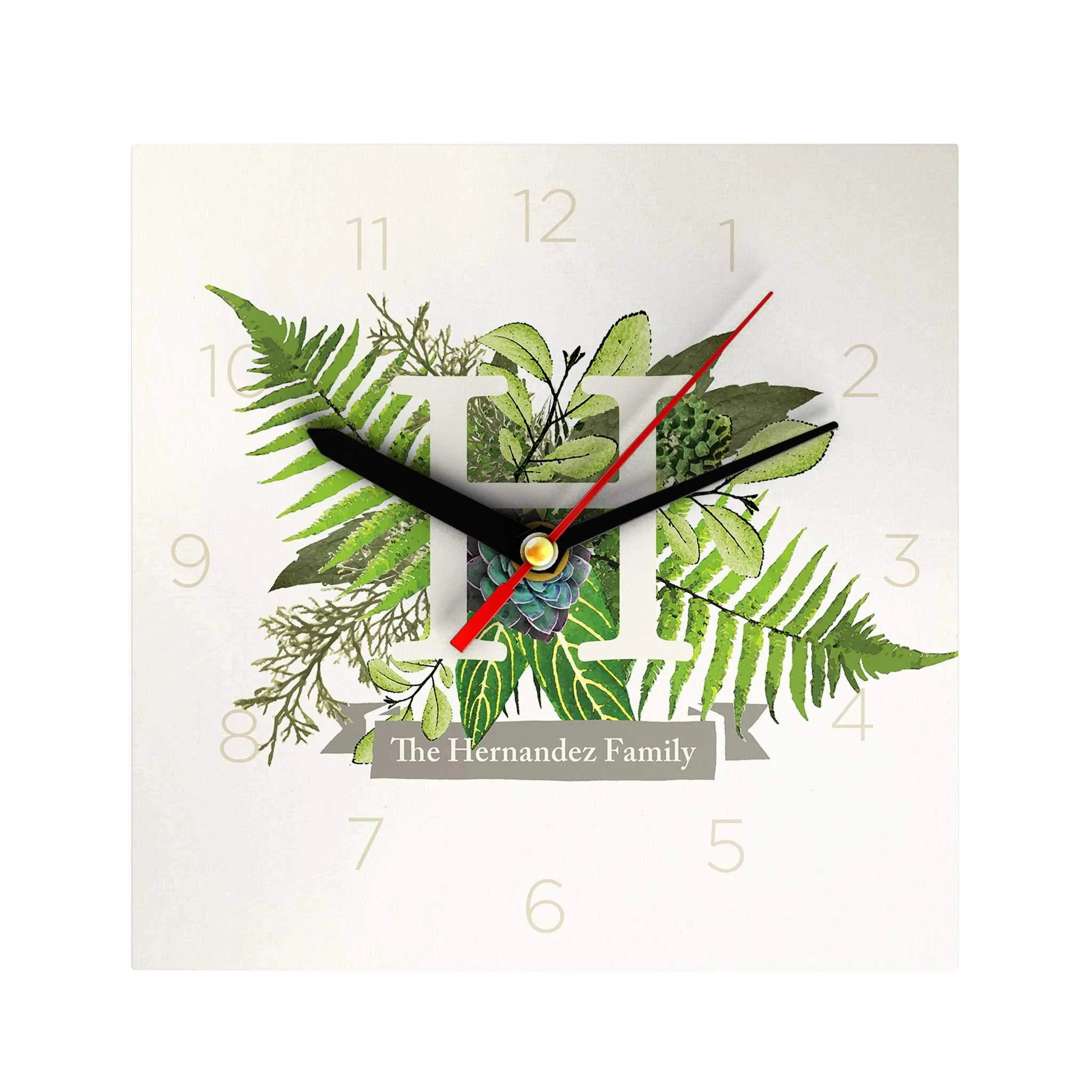 Botanical Monogram Clock
