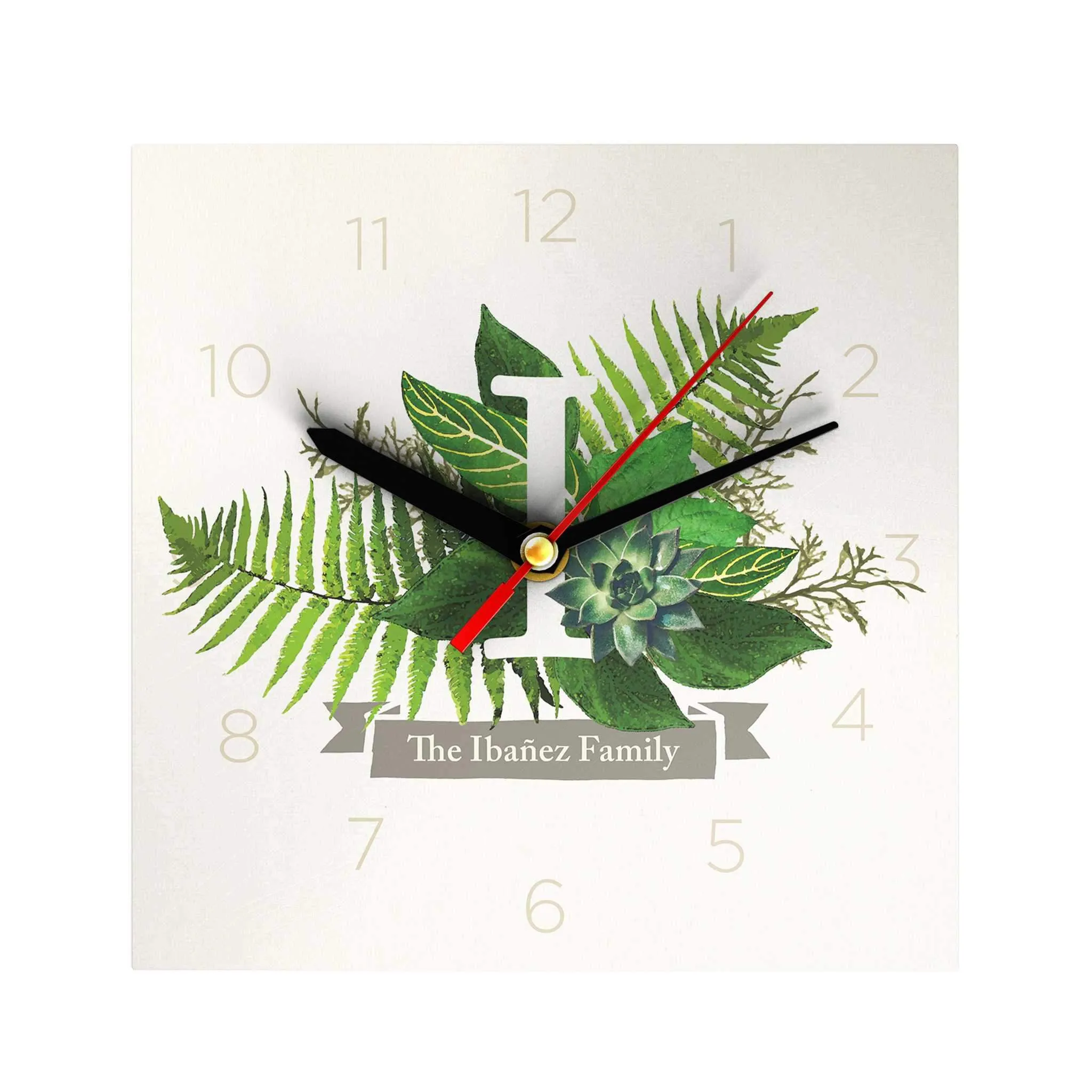 Botanical Monogram Clock