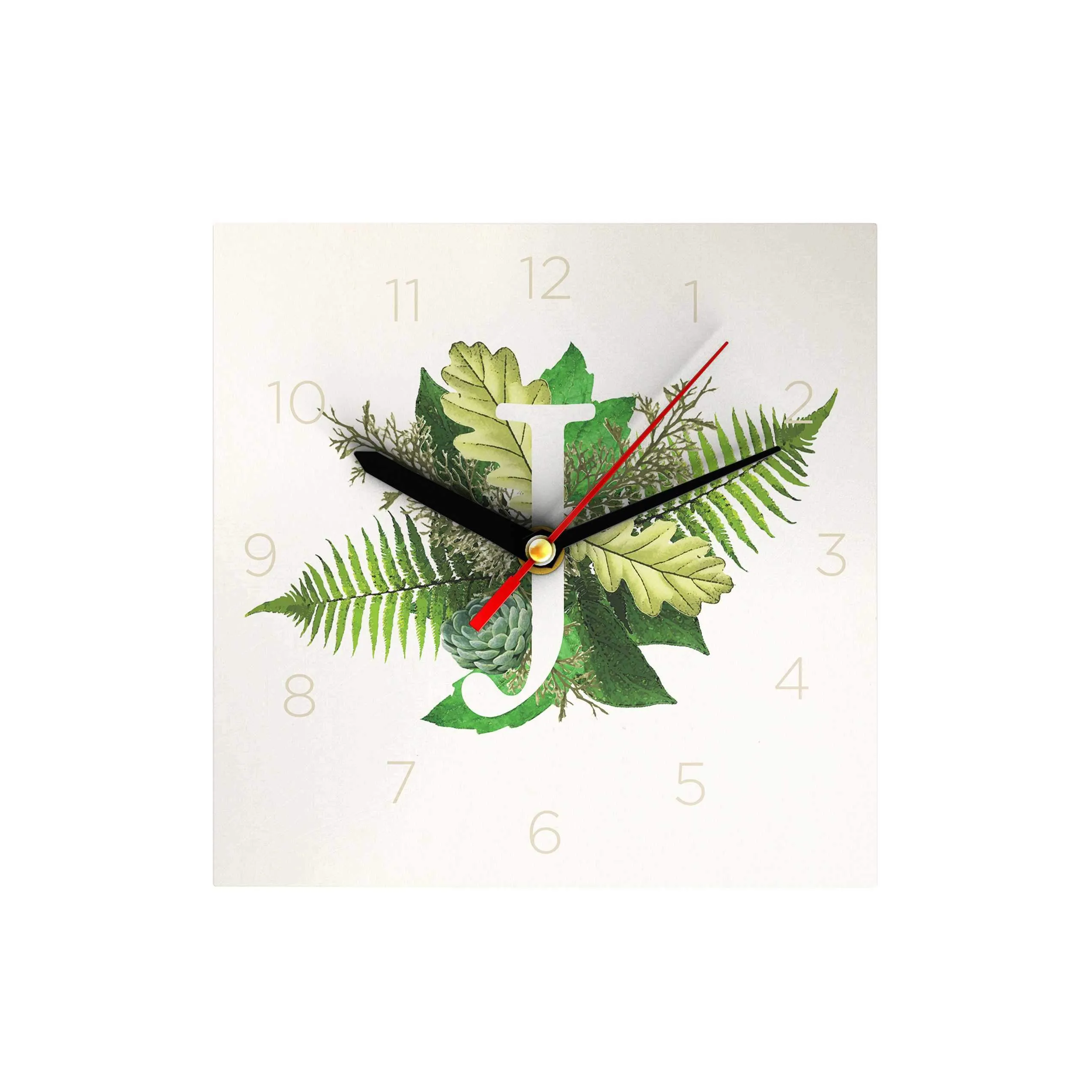 Botanical Monogram Clock