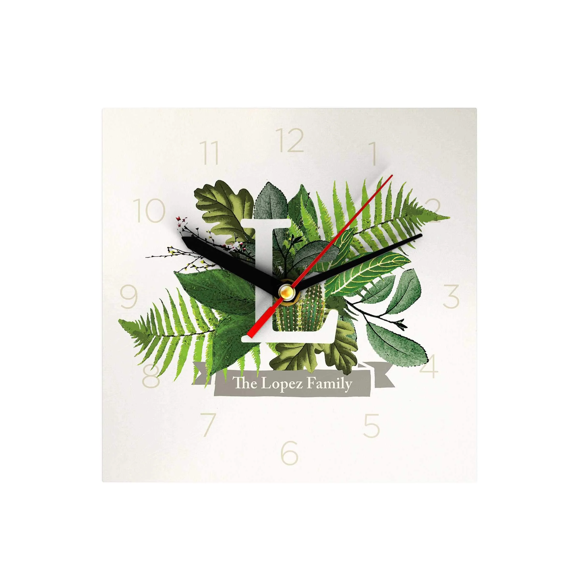 Botanical Monogram Clock