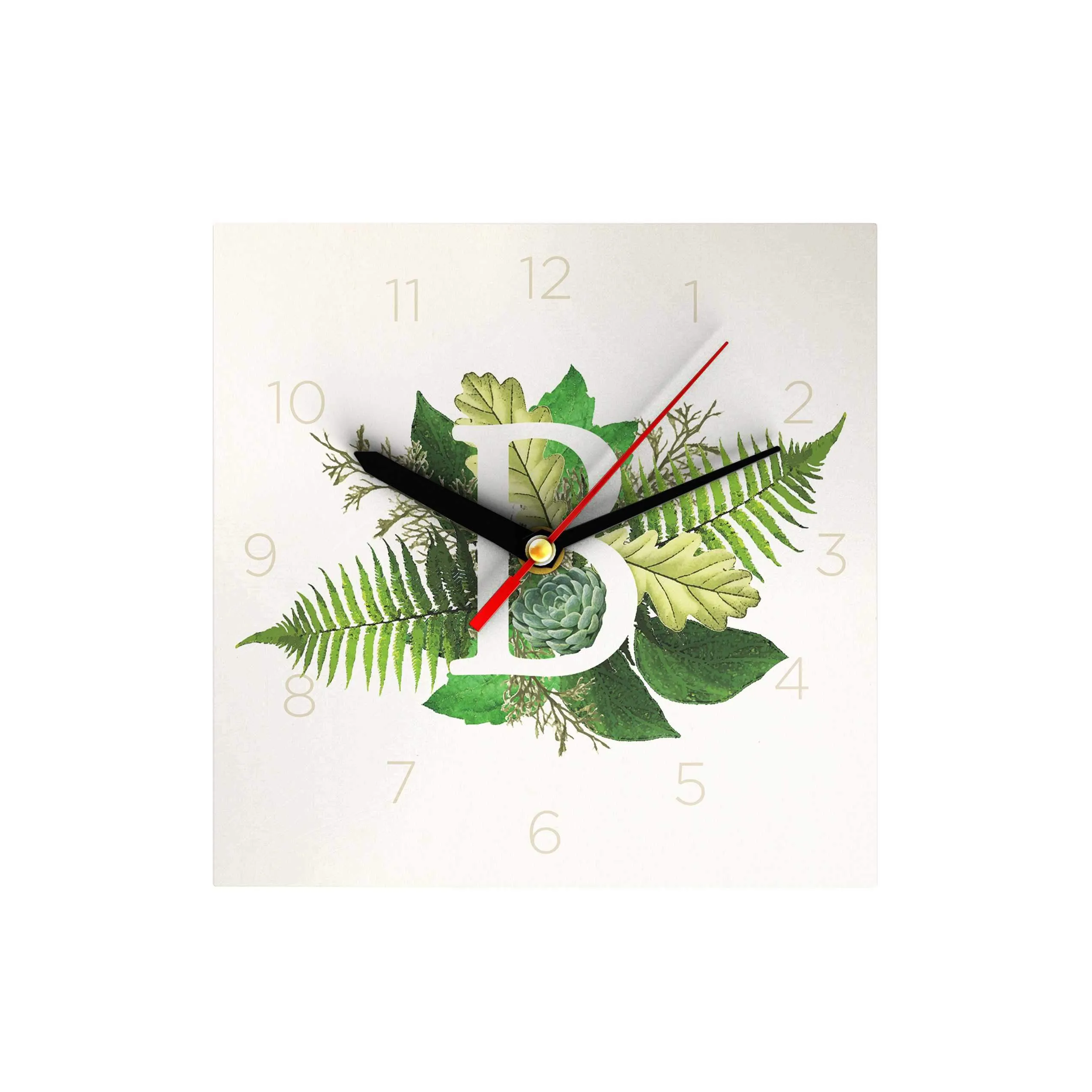Botanical Monogram Clock