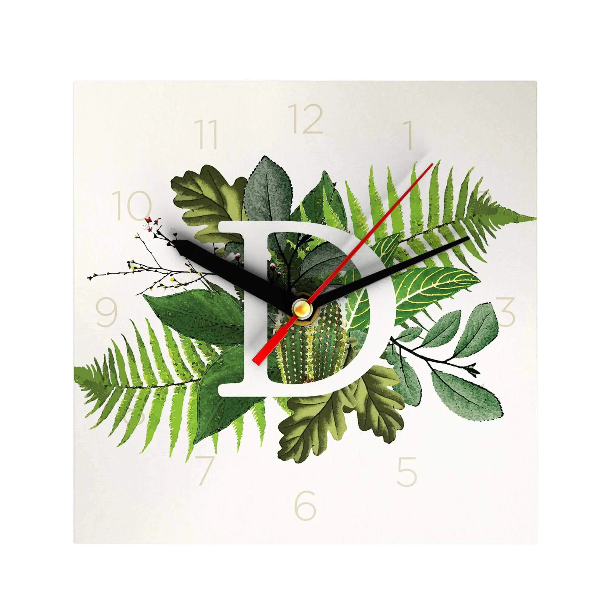 Botanical Monogram Clock