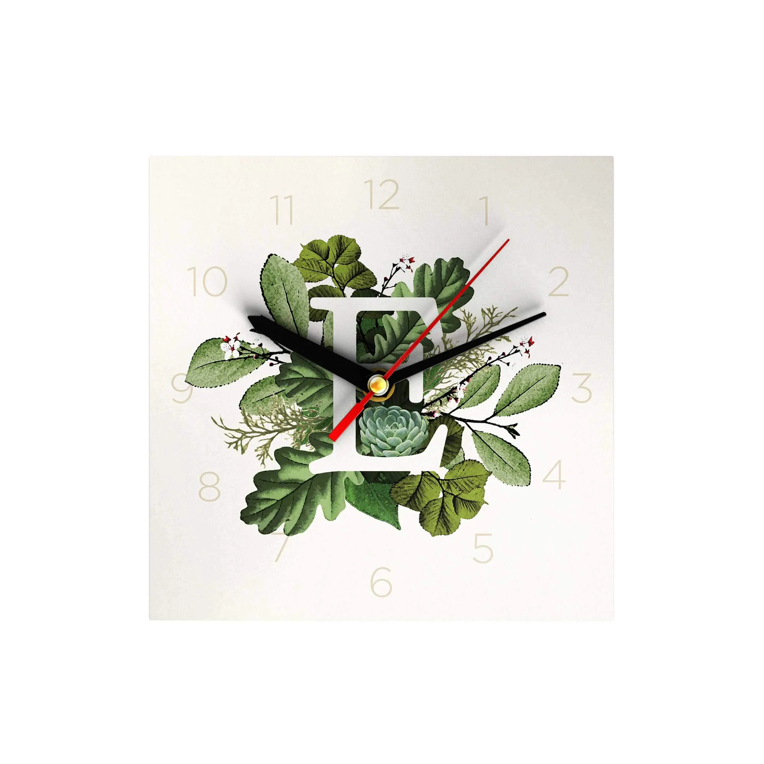 Botanical Monogram Clock