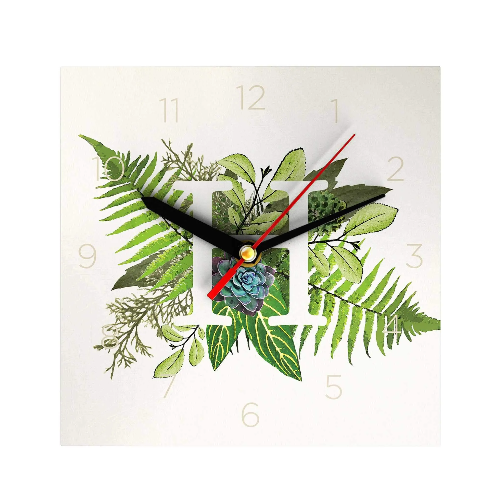 Botanical Monogram Clock