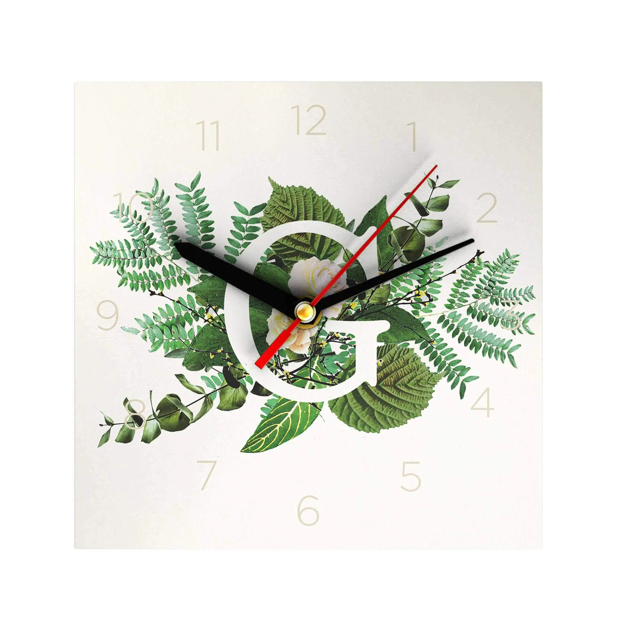 Botanical Monogram Clock
