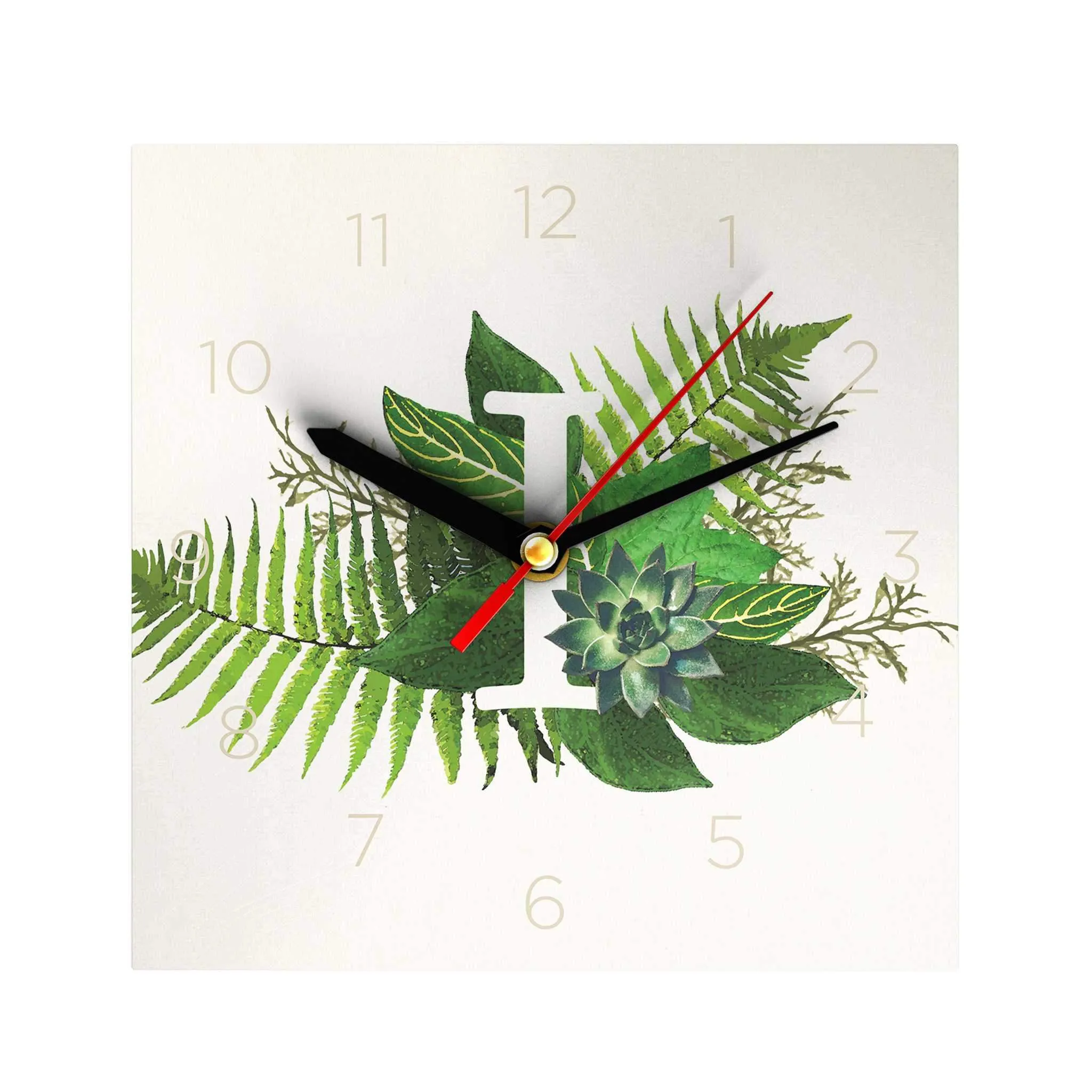 Botanical Monogram Clock