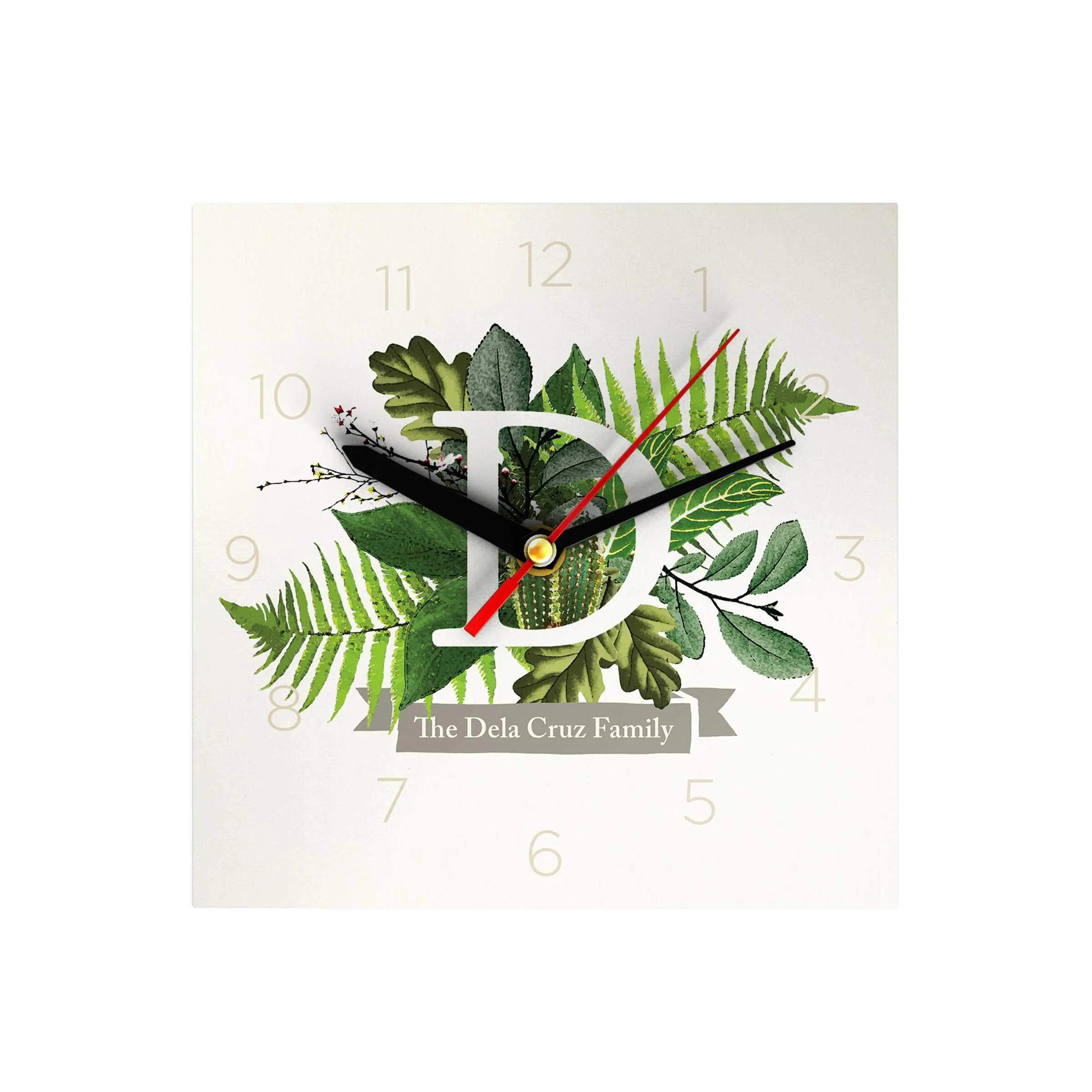 Botanical Monogram Clock