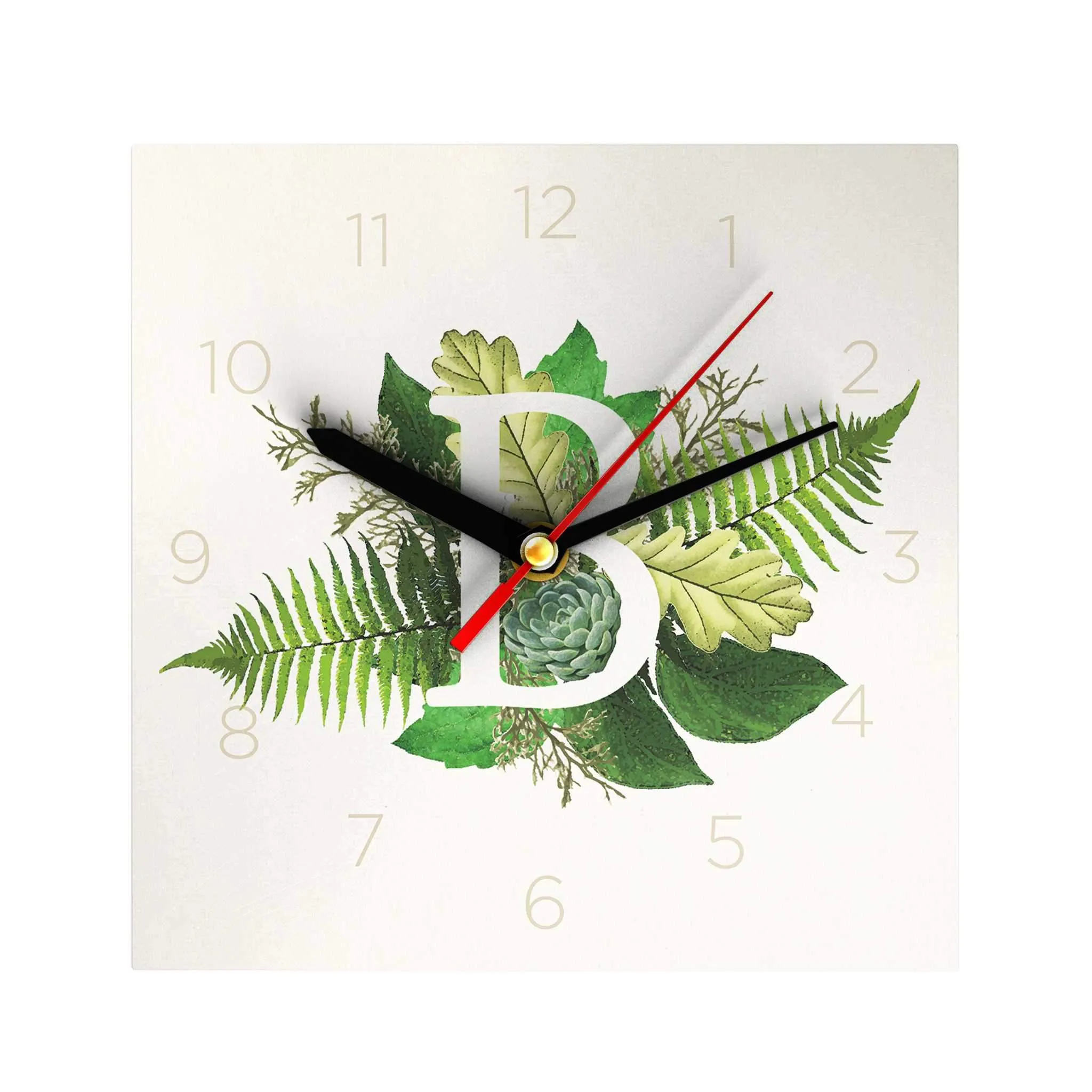 Botanical Monogram Clock