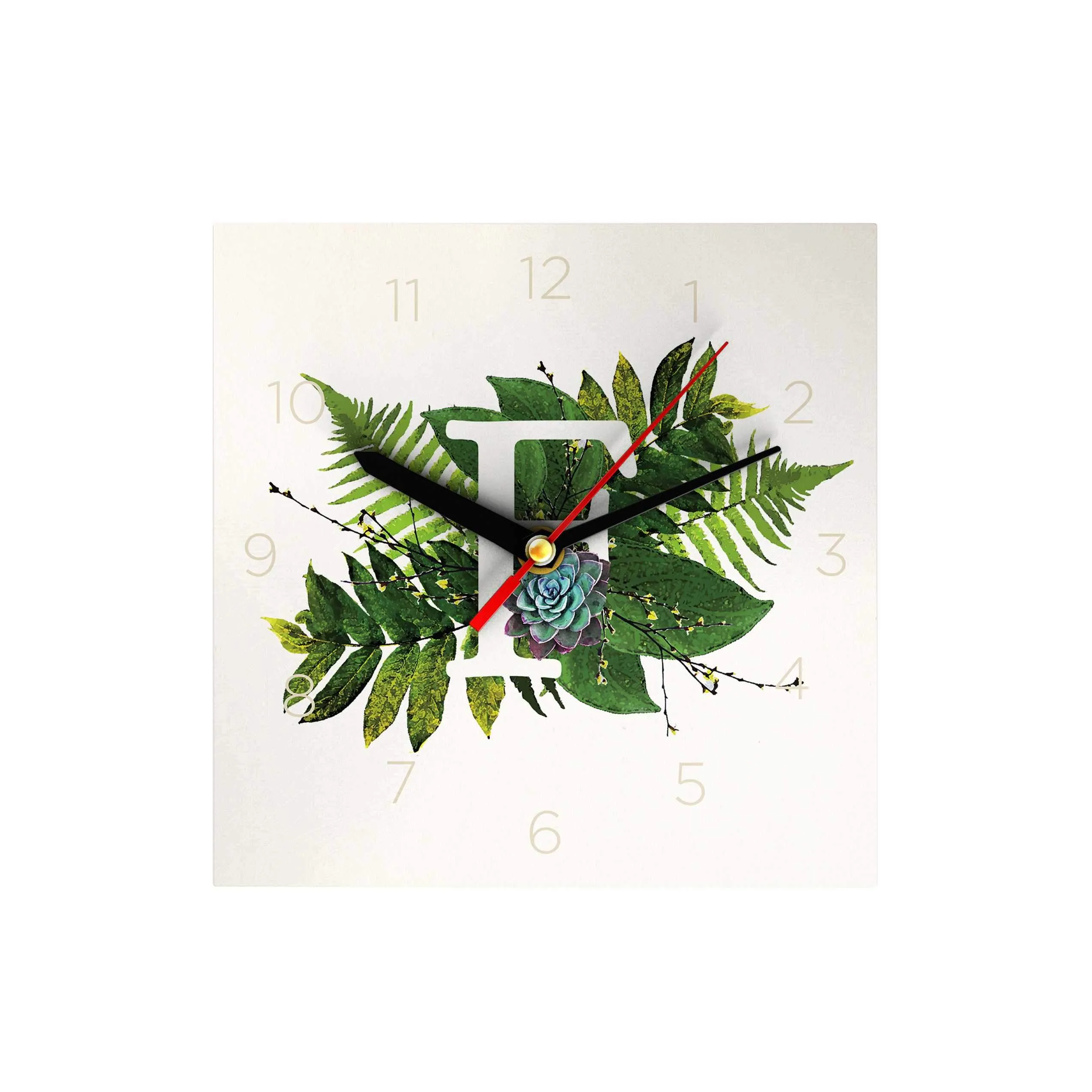 Botanical Monogram Clock
