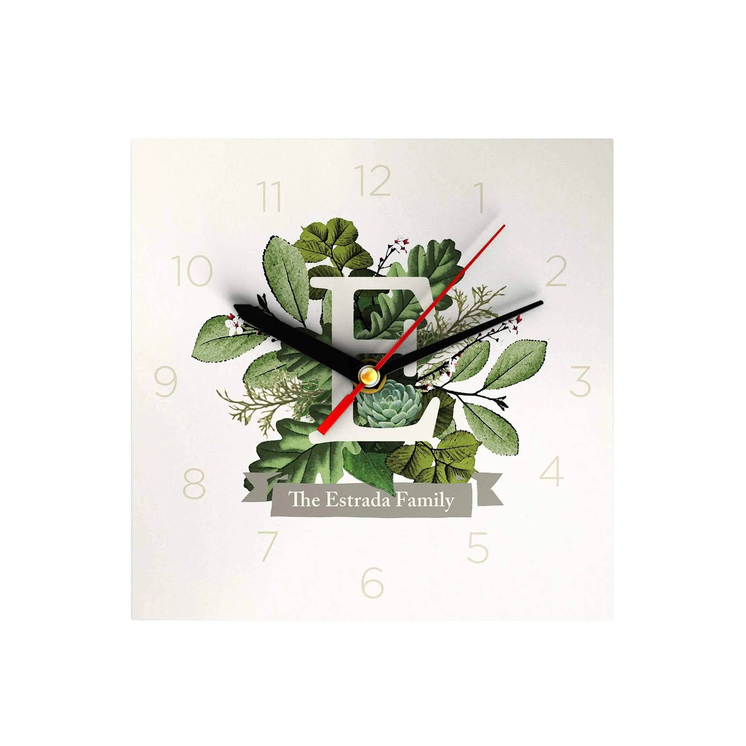 Botanical Monogram Clock