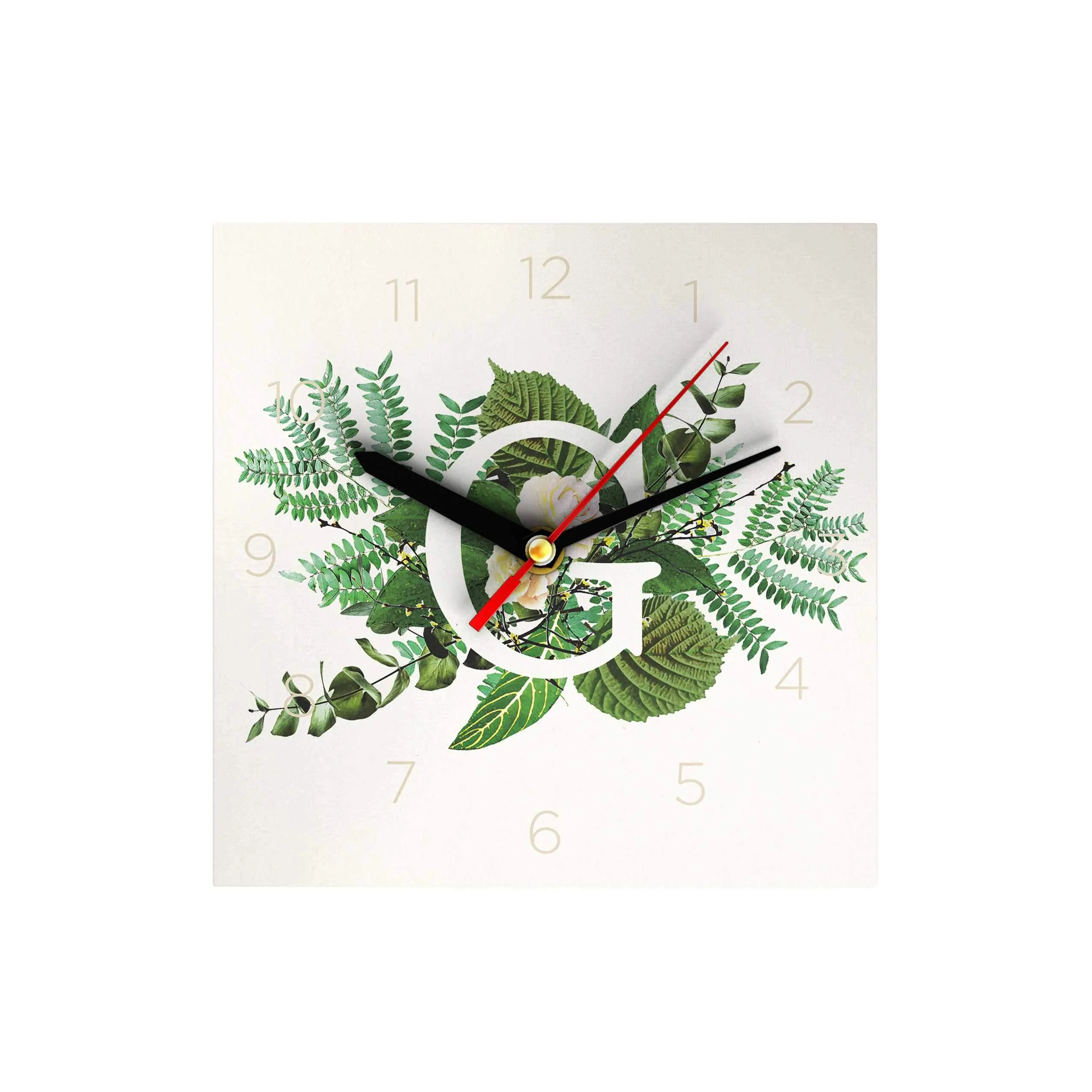 Botanical Monogram Clock