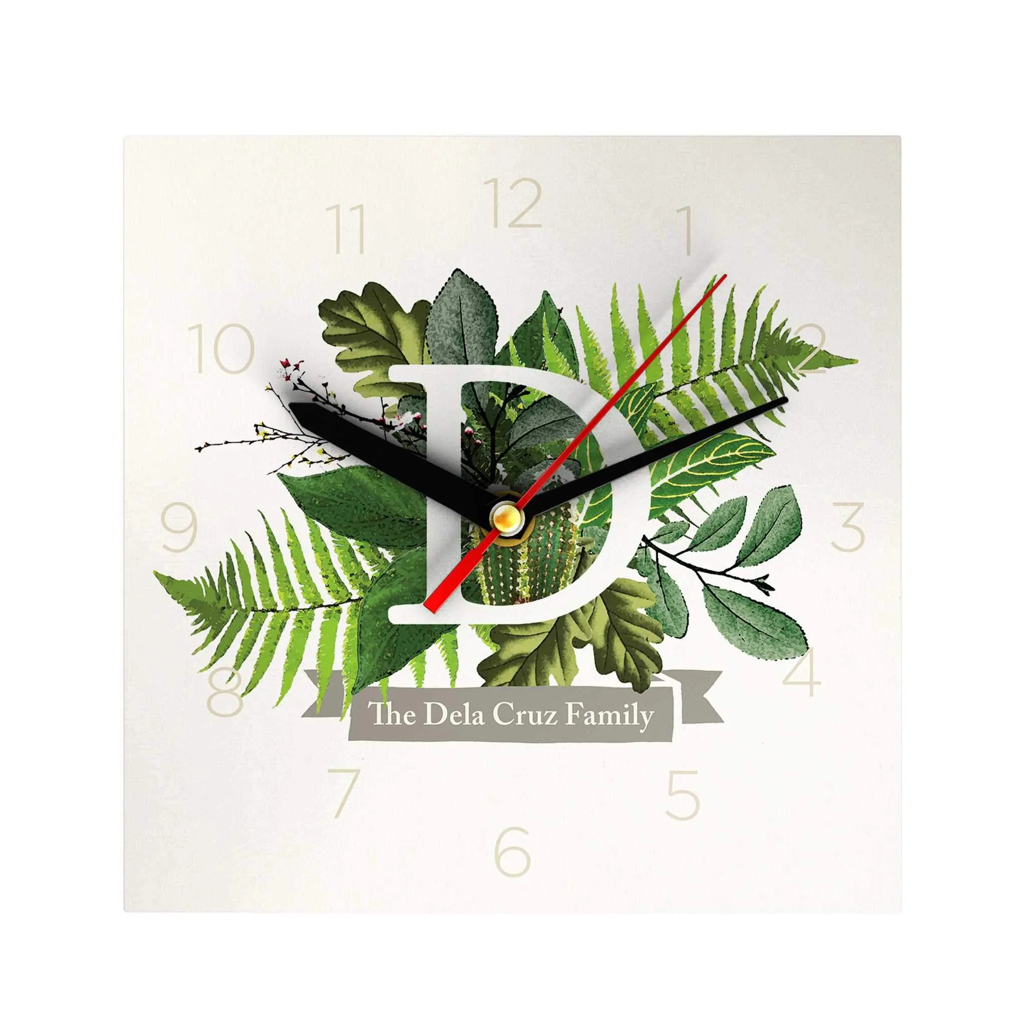Botanical Monogram Clock