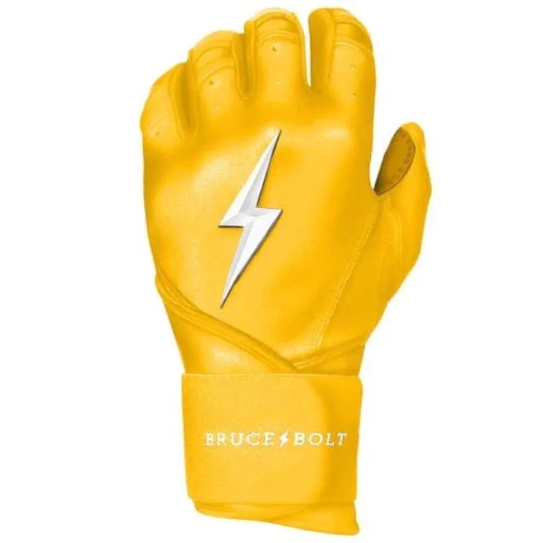 Bruce Bolt PREMIUM PRO Long Cuff Batting Gloves: Yellow