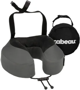 Cabeau Airplane Travel Pillow for Long Flights - Evolution S3 - Supportive Memory Foam with Seat Straps to Secure Your Head and Neck and Provides 360 Support (Steel Grey)