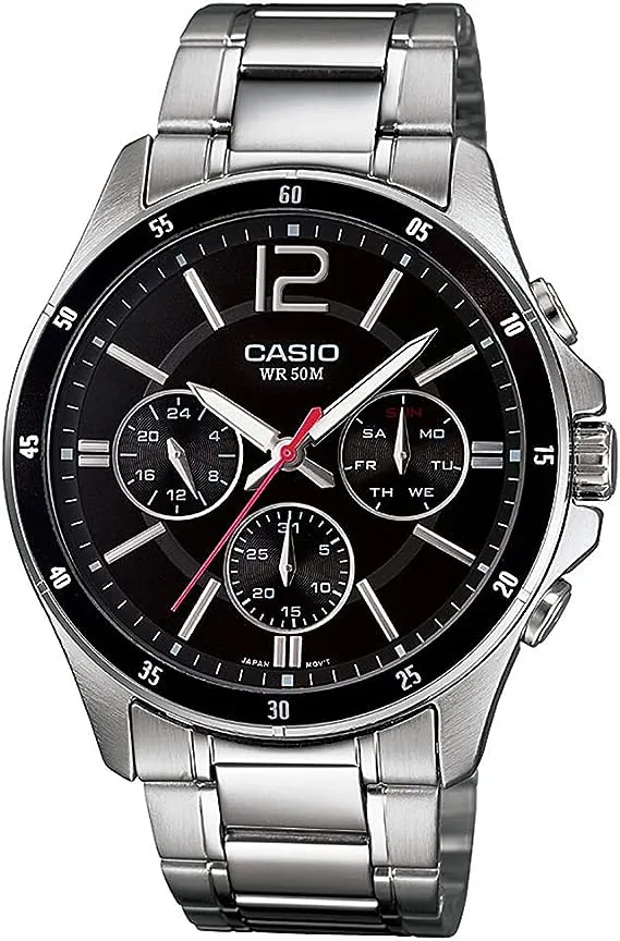 CASIO Black Dial Watch Enticer Men Analog  #MTP-1374D-1AVDF