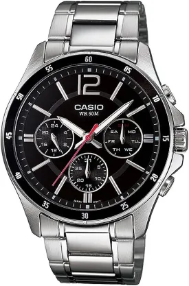 CASIO Black Dial Watch Enticer Men Analog  #MTP-1374D-1AVDF
