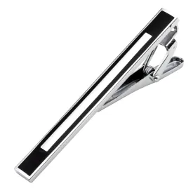 Classy Men Tie Clip Silver/Black