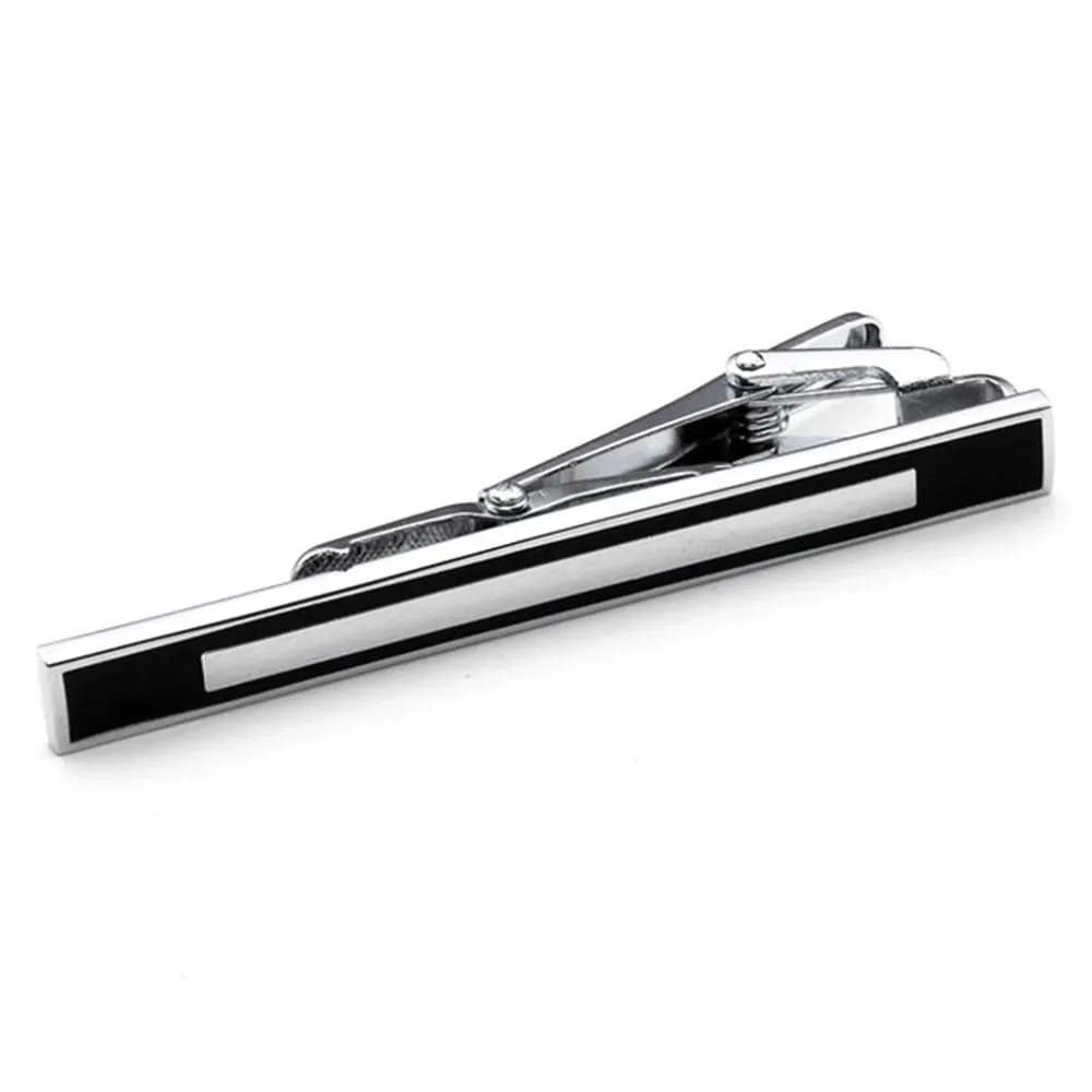Classy Men Tie Clip Silver/Black