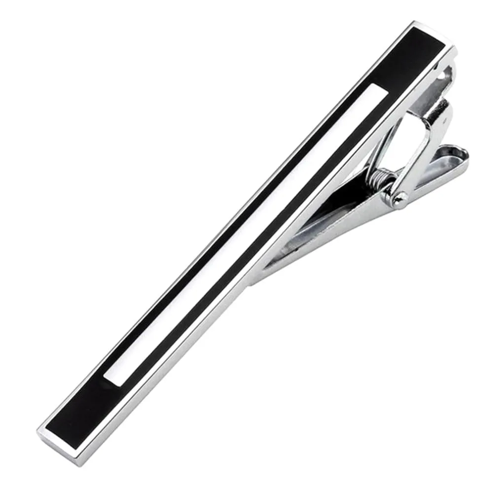 Classy Men Tie Clip Silver/Black